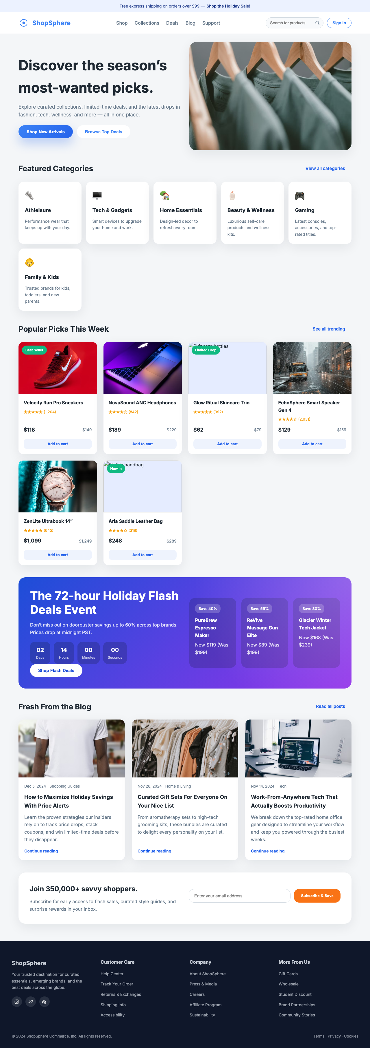 Screenshot sample 23 for shopping-home-page / GPT-5 Codex