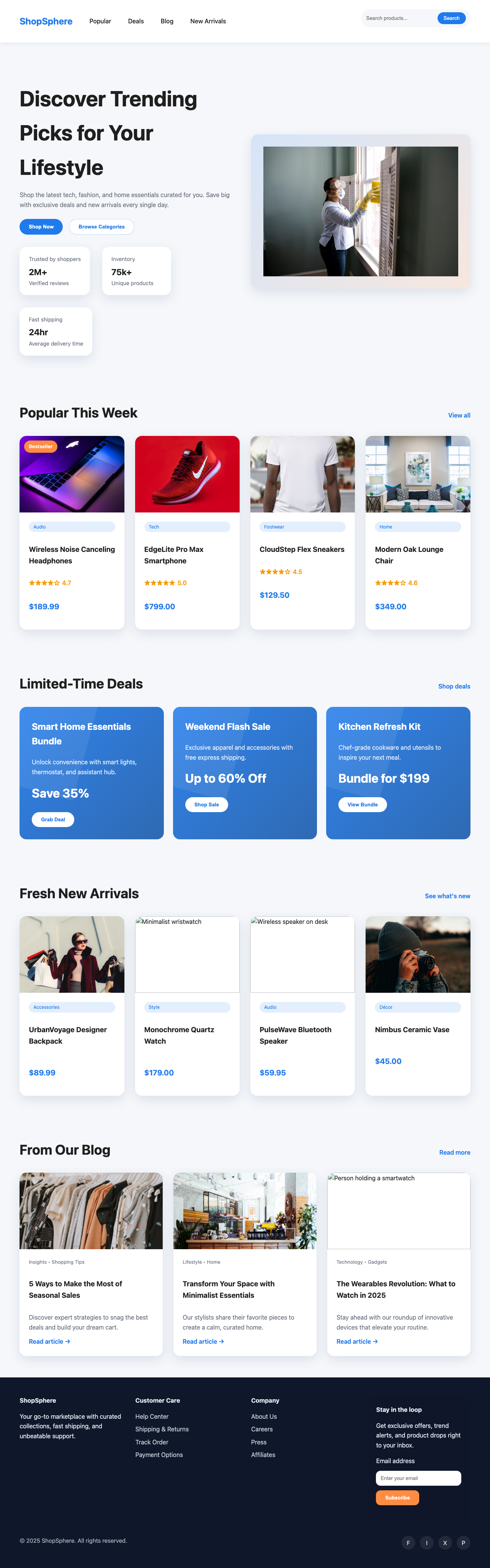 Screenshot sample 27 for shopping-home-page / GPT-5 Codex