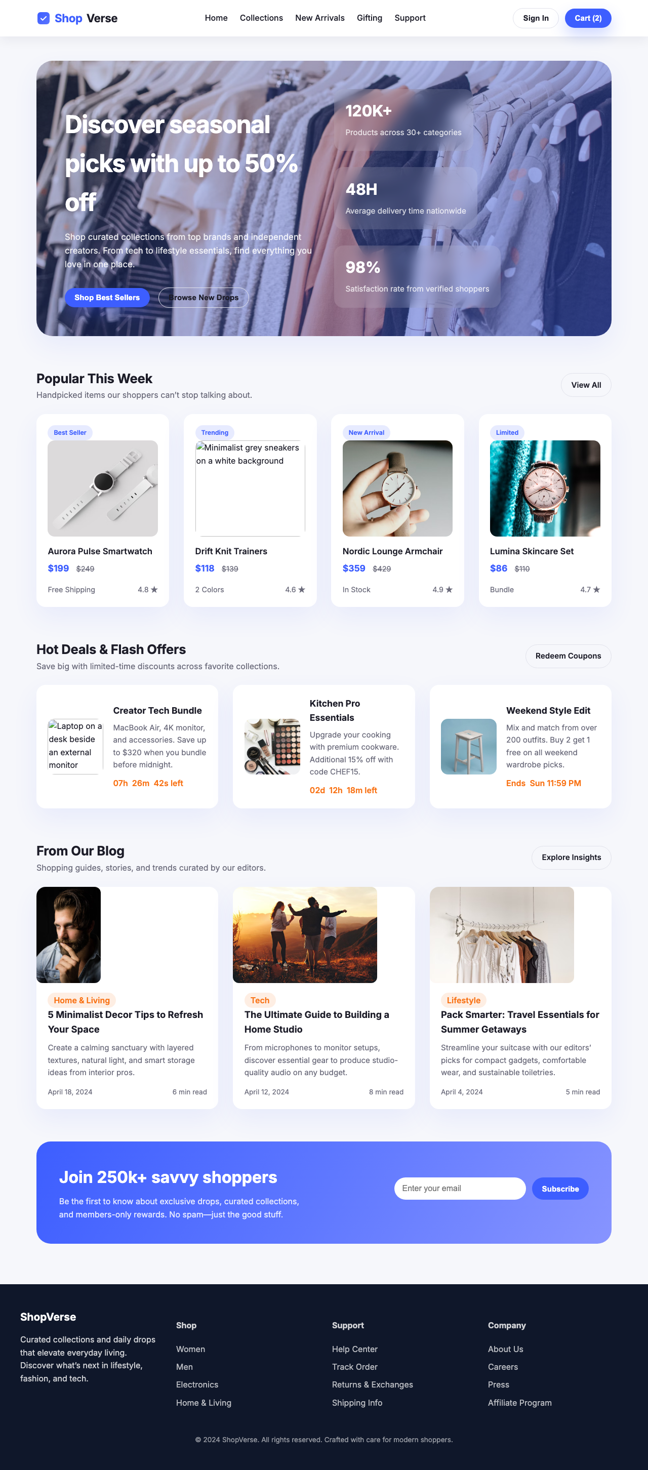 Screenshot sample 30 for shopping-home-page / GPT-5 Codex