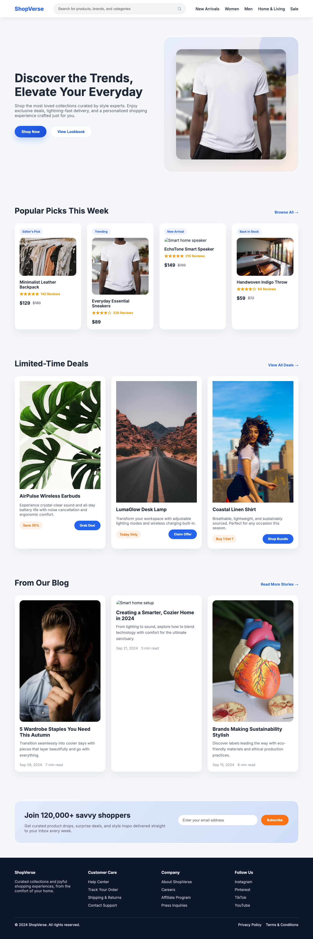 Screenshot sample 32 for shopping-home-page / GPT-5 Codex