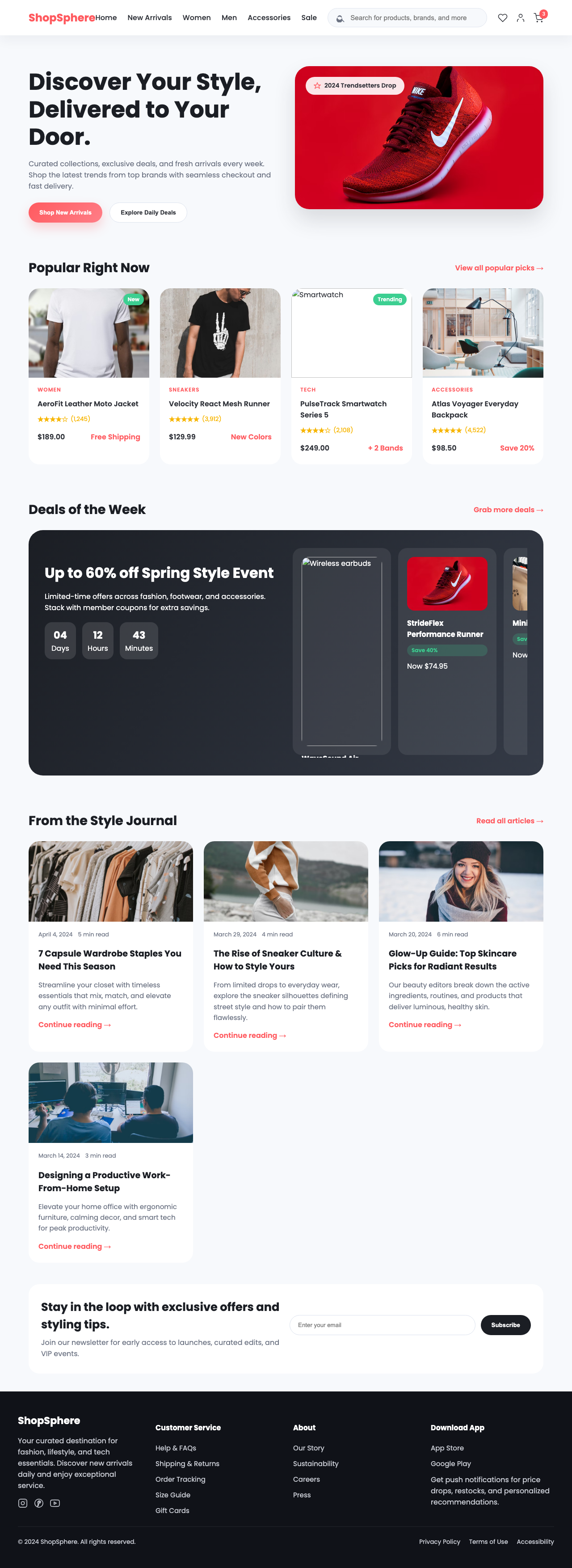 Screenshot sample 33 for shopping-home-page / GPT-5 Codex