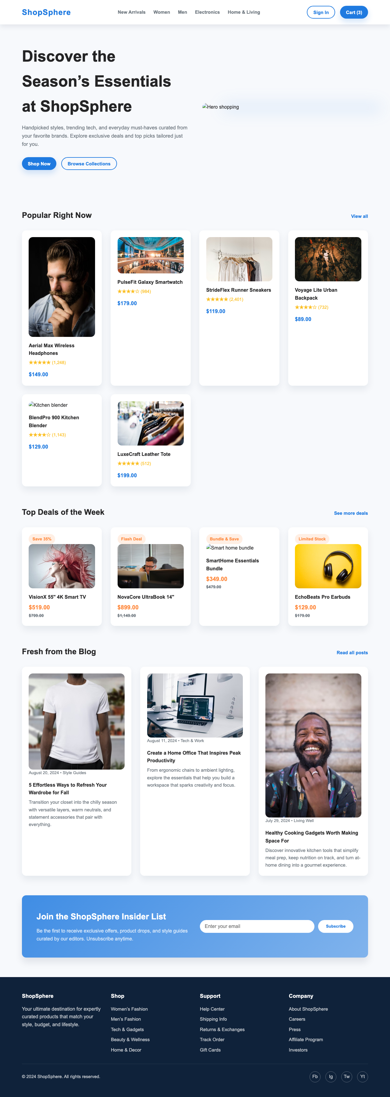 Screenshot sample 34 for shopping-home-page / GPT-5 Codex
