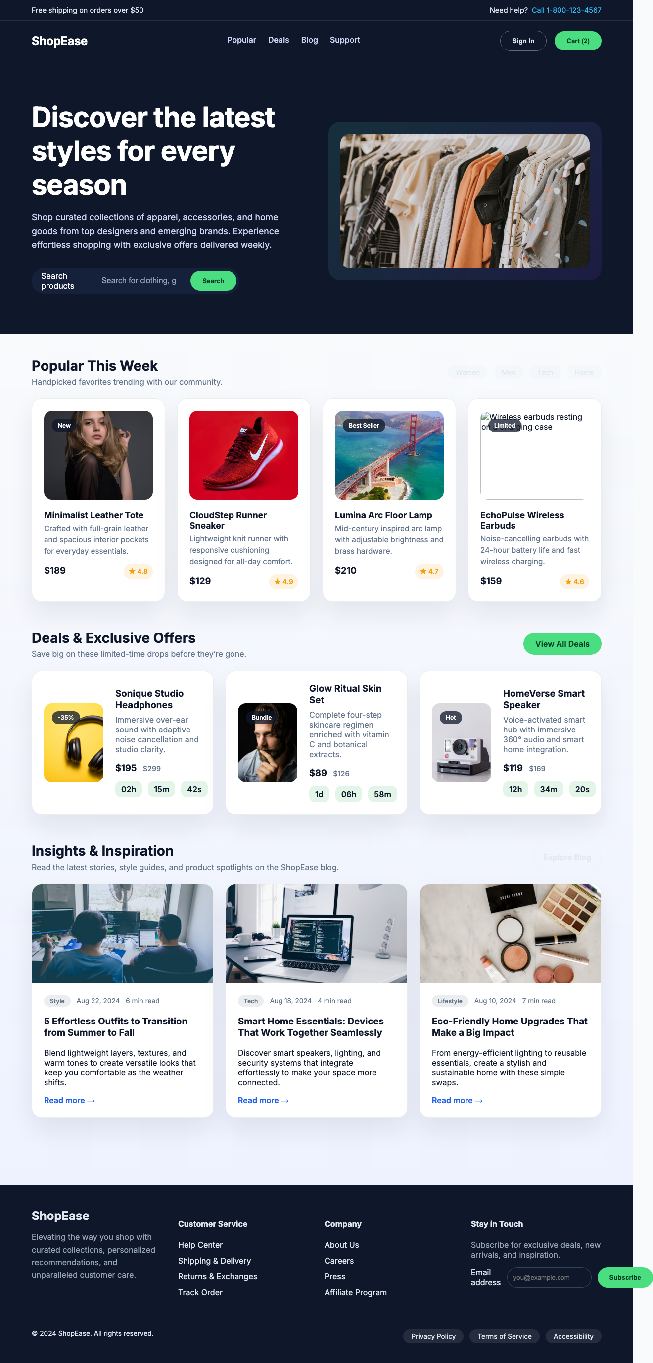 Screenshot sample 39 for shopping-home-page / GPT-5 Codex
