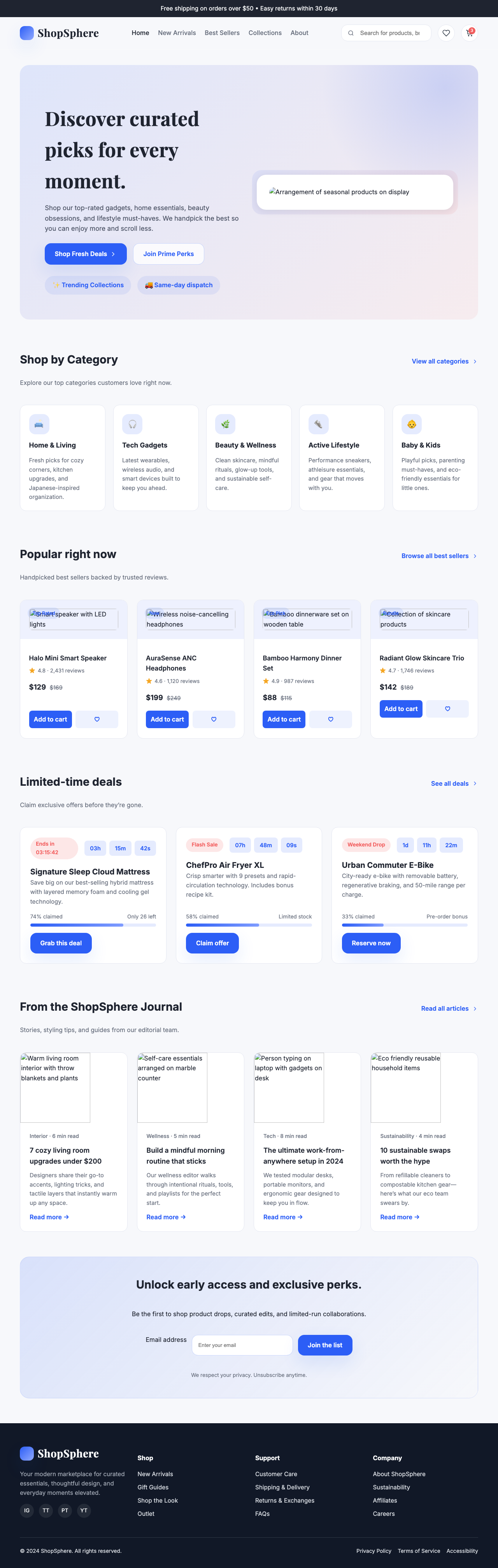 Screenshot sample 4 for shopping-home-page / GPT-5 Codex