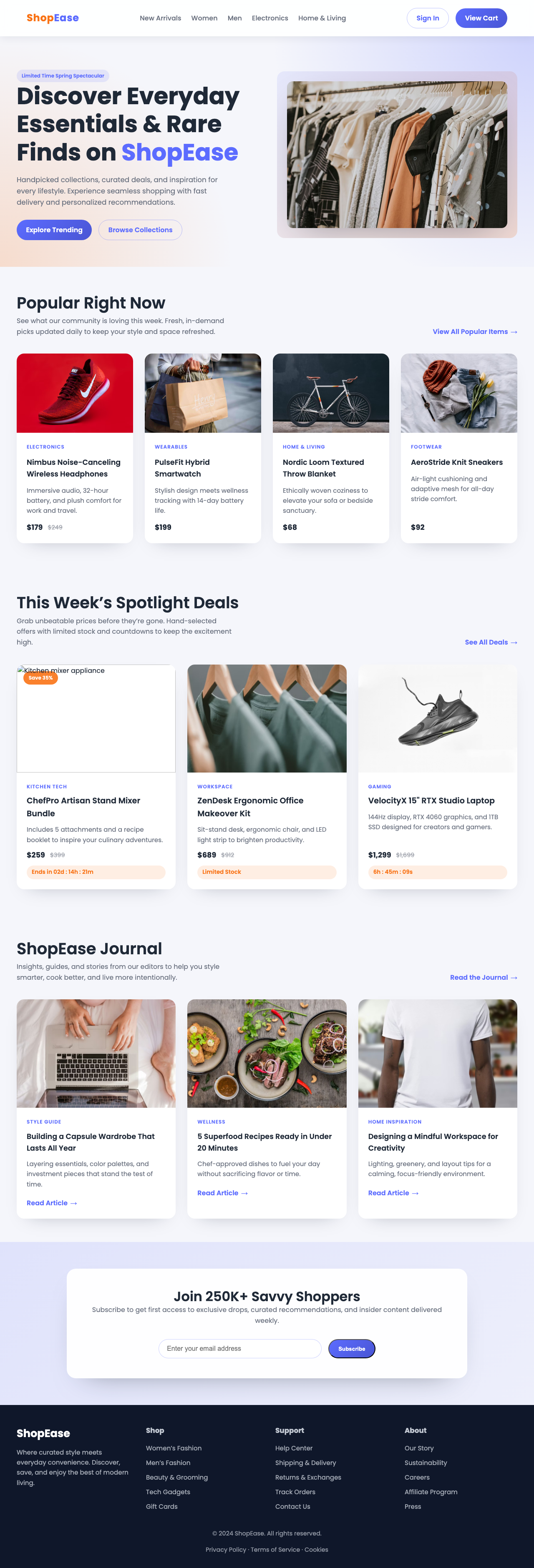 Screenshot sample 40 for shopping-home-page / GPT-5 Codex