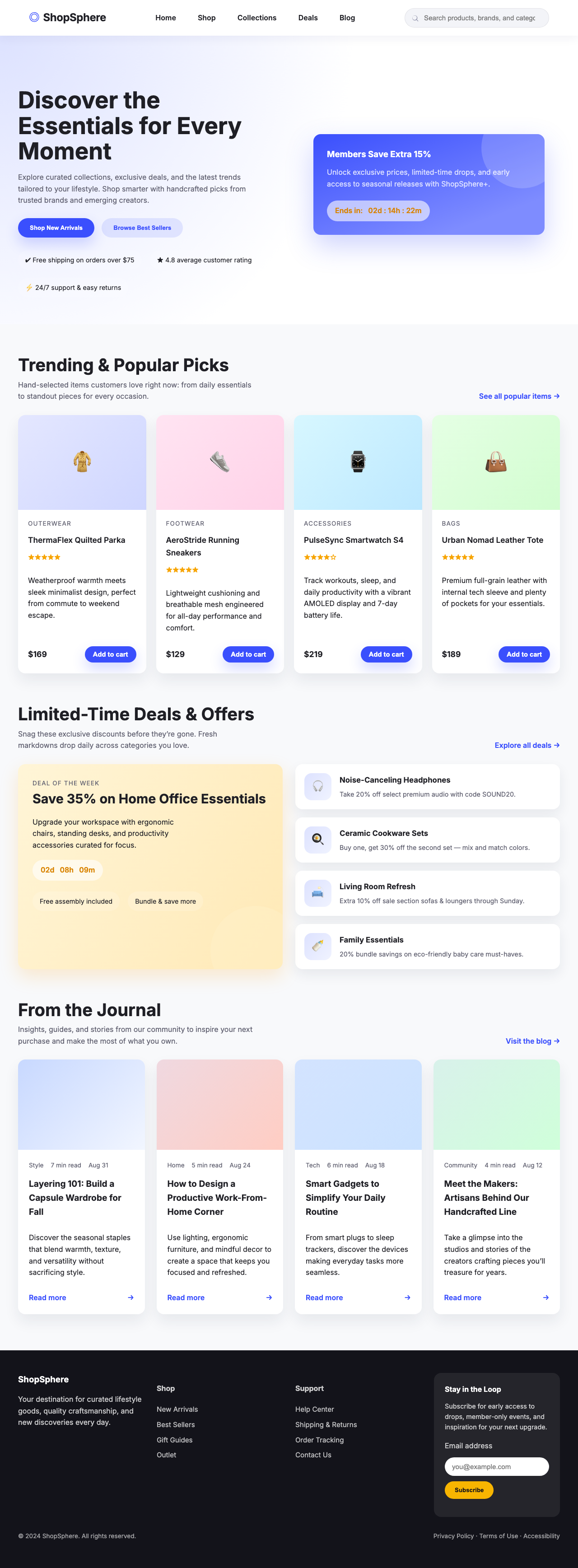 Screenshot sample 41 for shopping-home-page / GPT-5 Codex