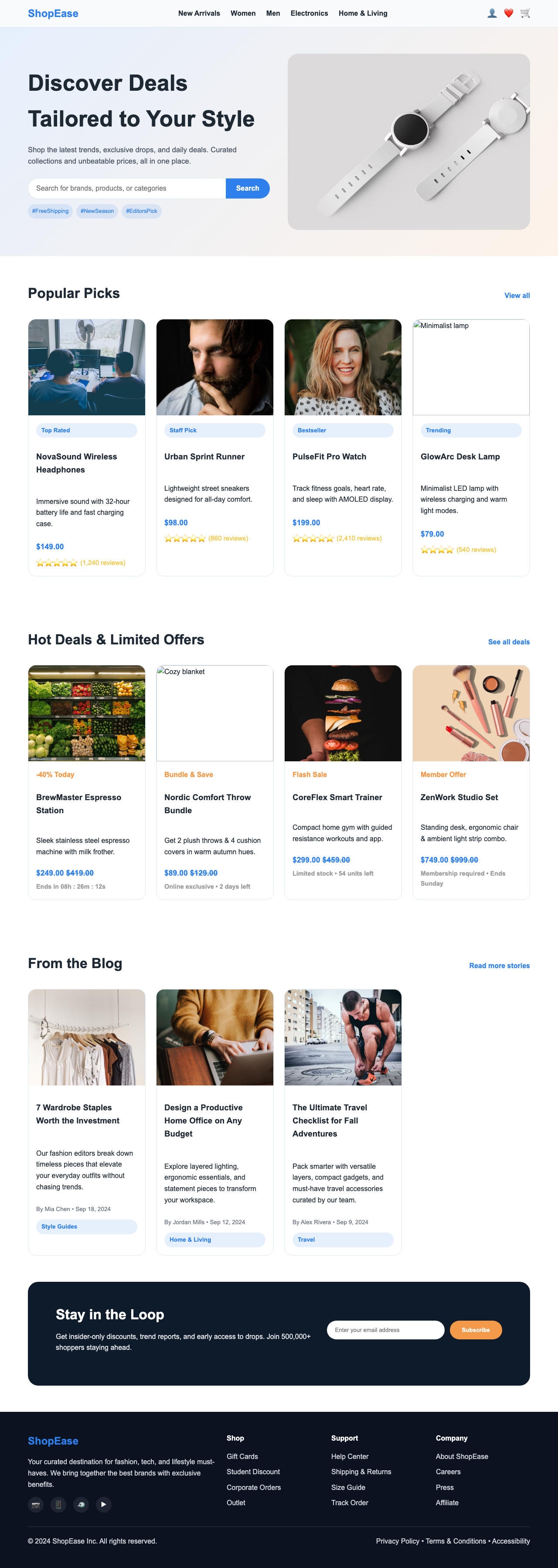Screenshot sample 42 for shopping-home-page / GPT-5 Codex