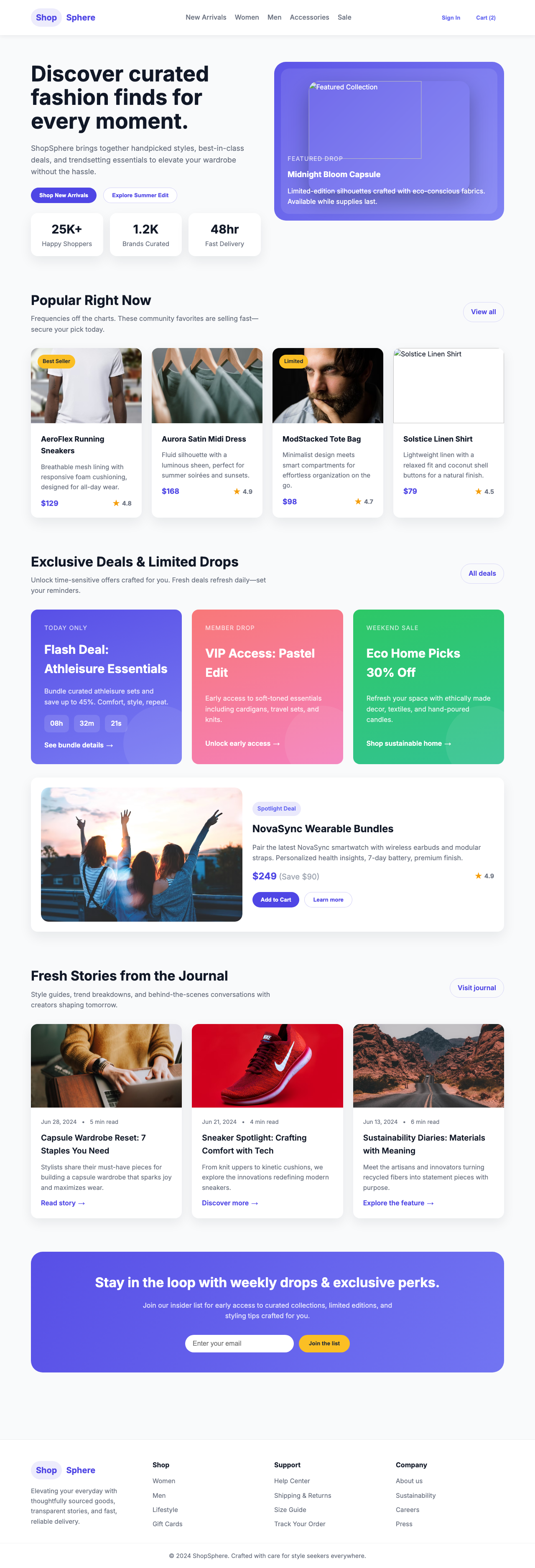Screenshot sample 43 for shopping-home-page / GPT-5 Codex