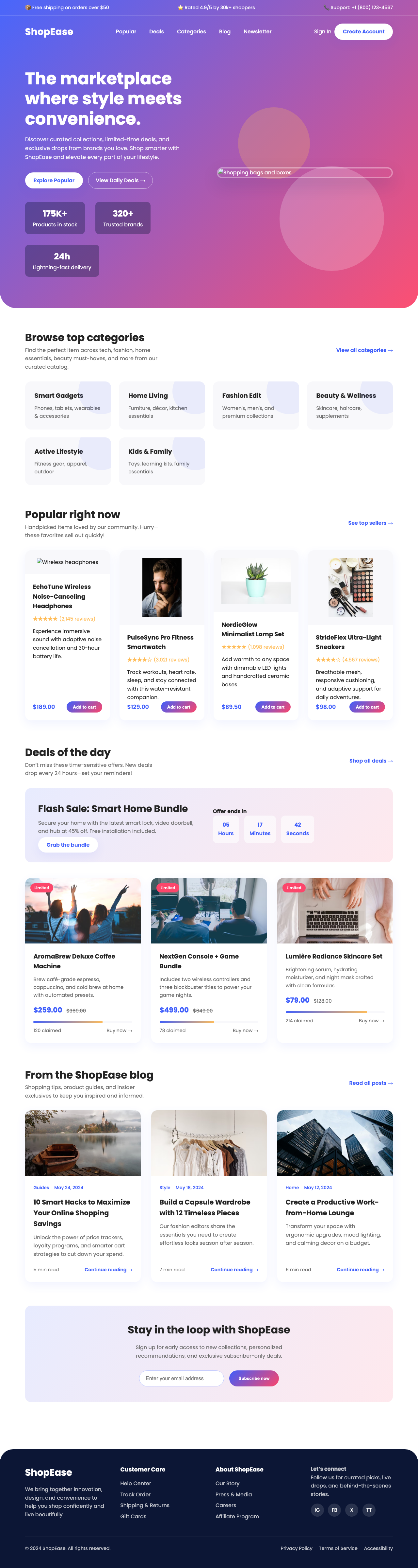 Screenshot sample 44 for shopping-home-page / GPT-5 Codex