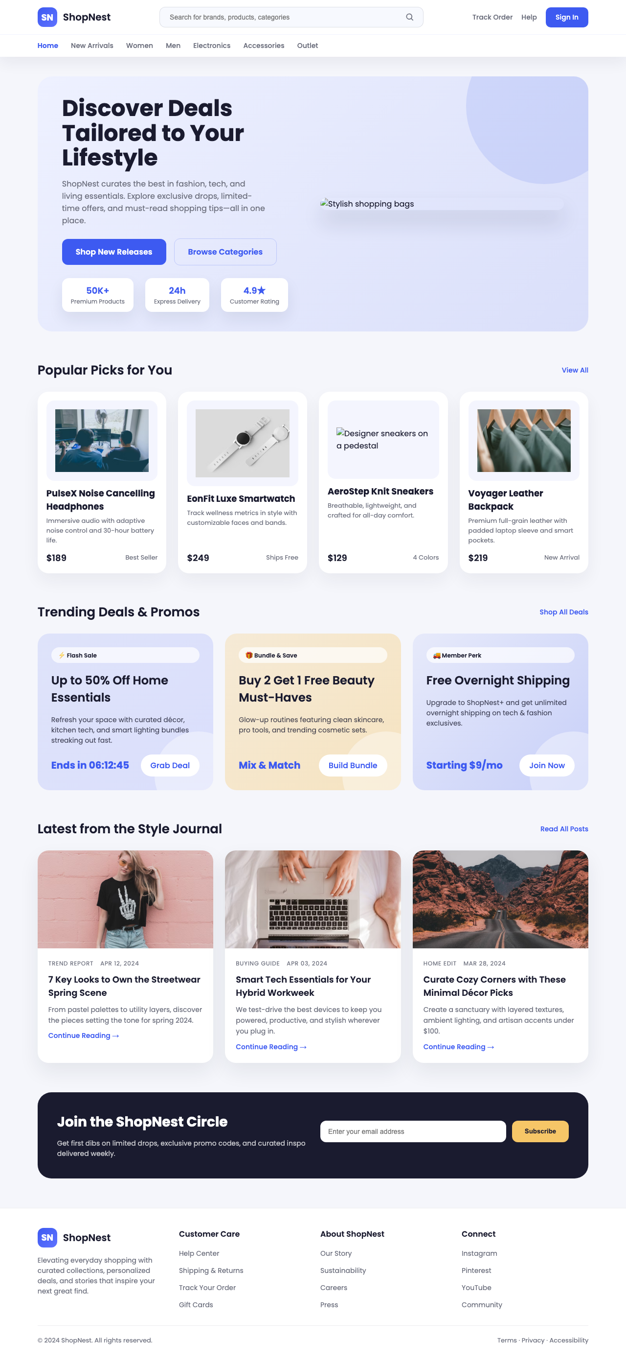 Screenshot sample 47 for shopping-home-page / GPT-5 Codex