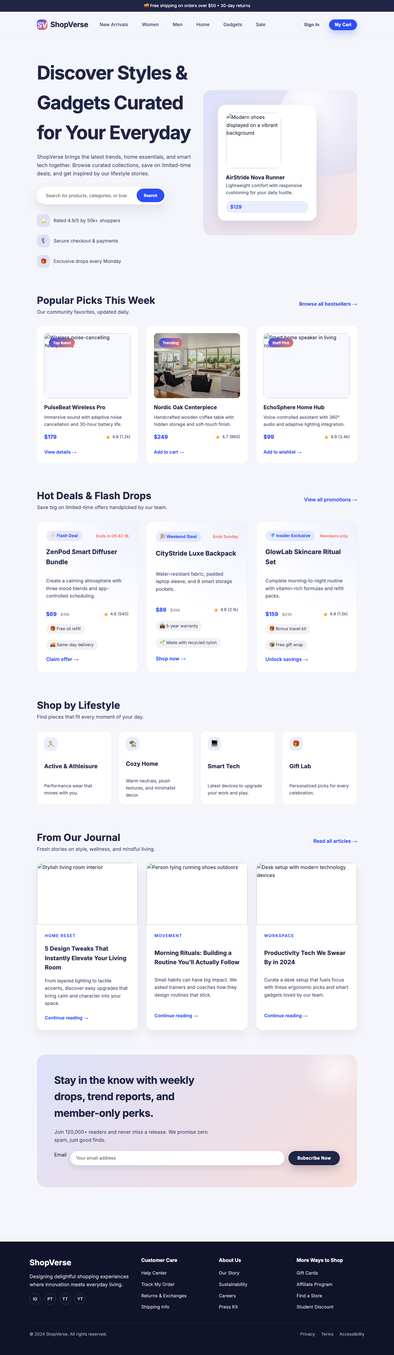 Screenshot sample 48 for shopping-home-page / GPT-5 Codex