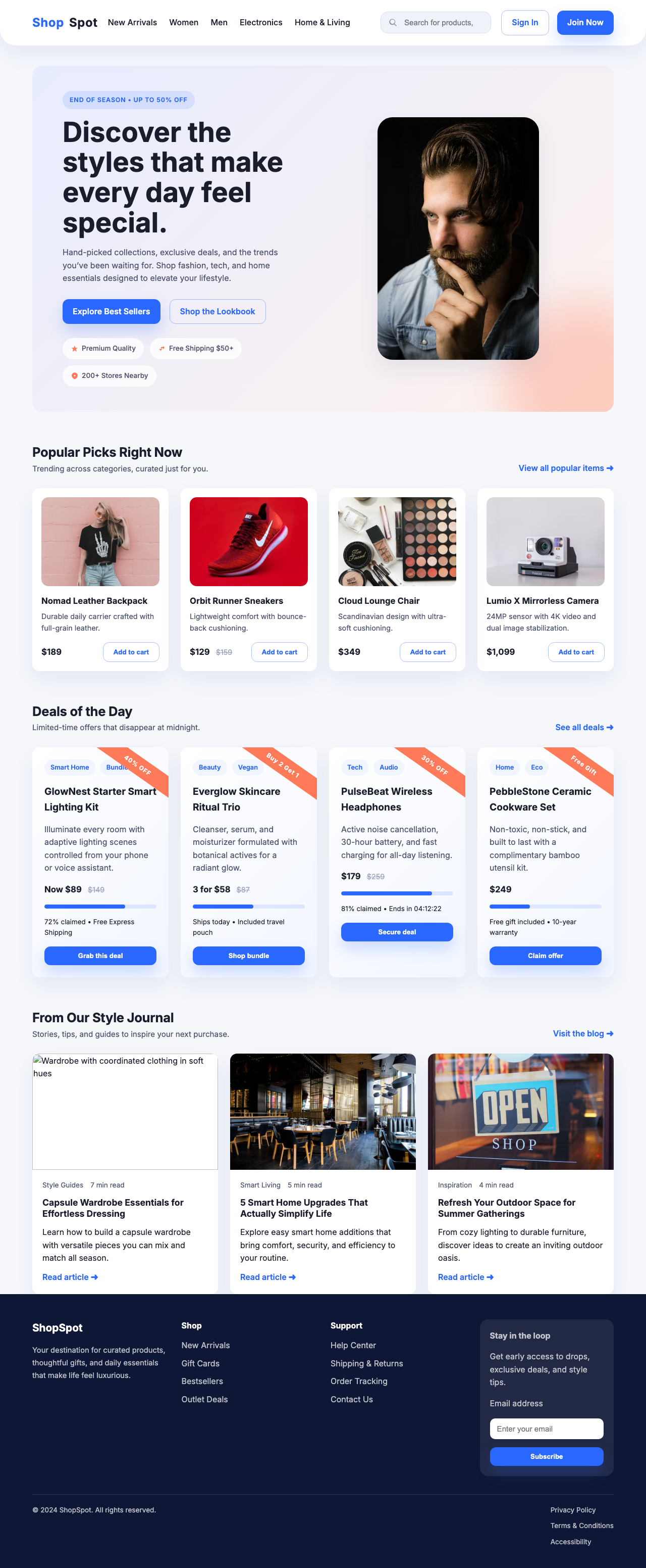Screenshot sample 49 for shopping-home-page / GPT-5 Codex