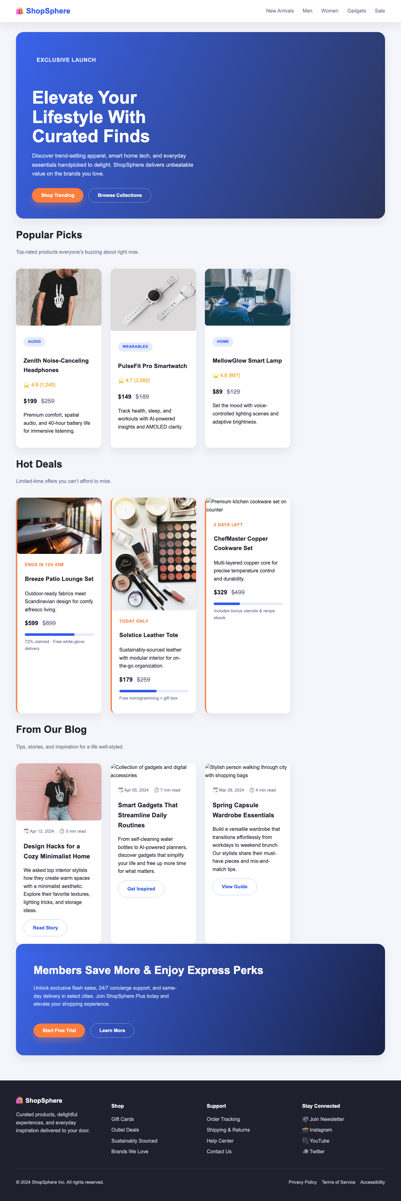 Screenshot sample 5 for shopping-home-page / GPT-5 Codex