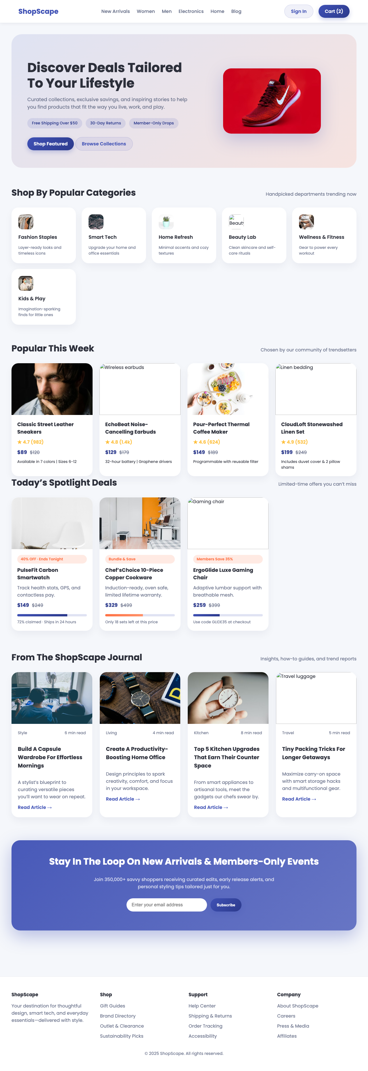 Screenshot sample 51 for shopping-home-page / GPT-5 Codex