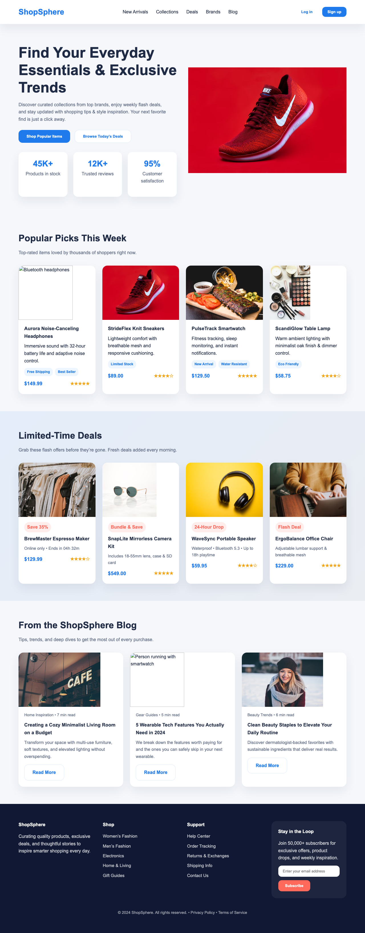 Screenshot sample 52 for shopping-home-page / GPT-5 Codex