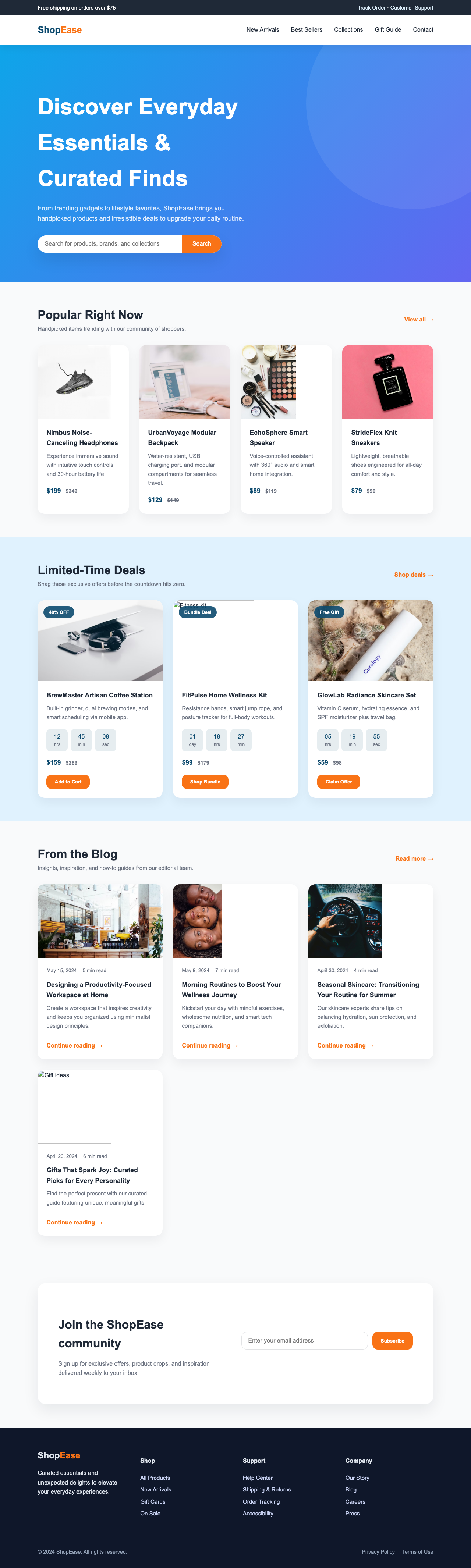 Screenshot sample 54 for shopping-home-page / GPT-5 Codex