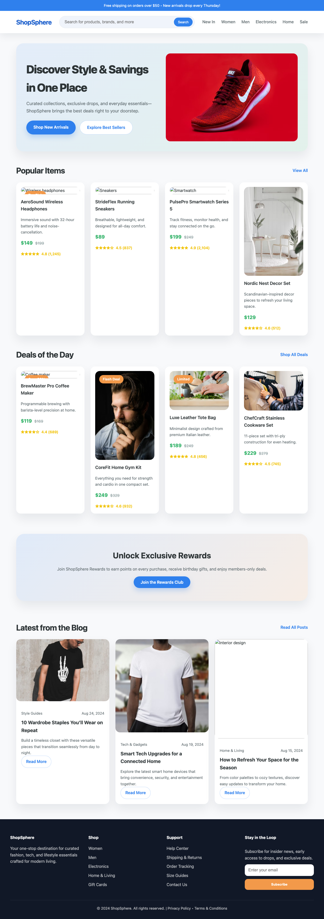 Screenshot sample 58 for shopping-home-page / GPT-5 Codex