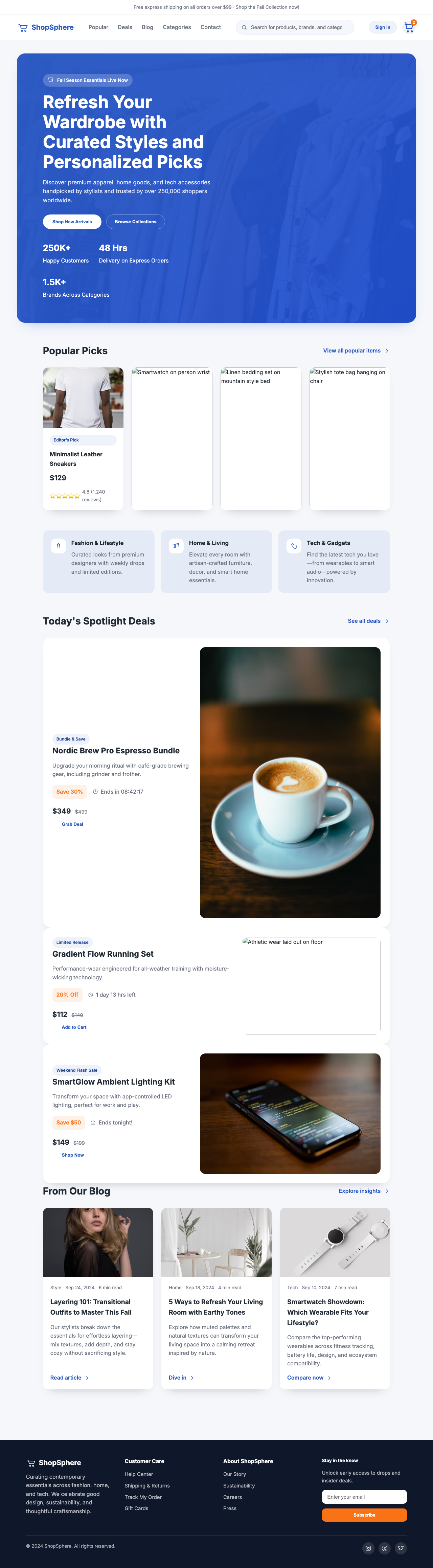 Screenshot sample 6 for shopping-home-page / GPT-5 Codex
