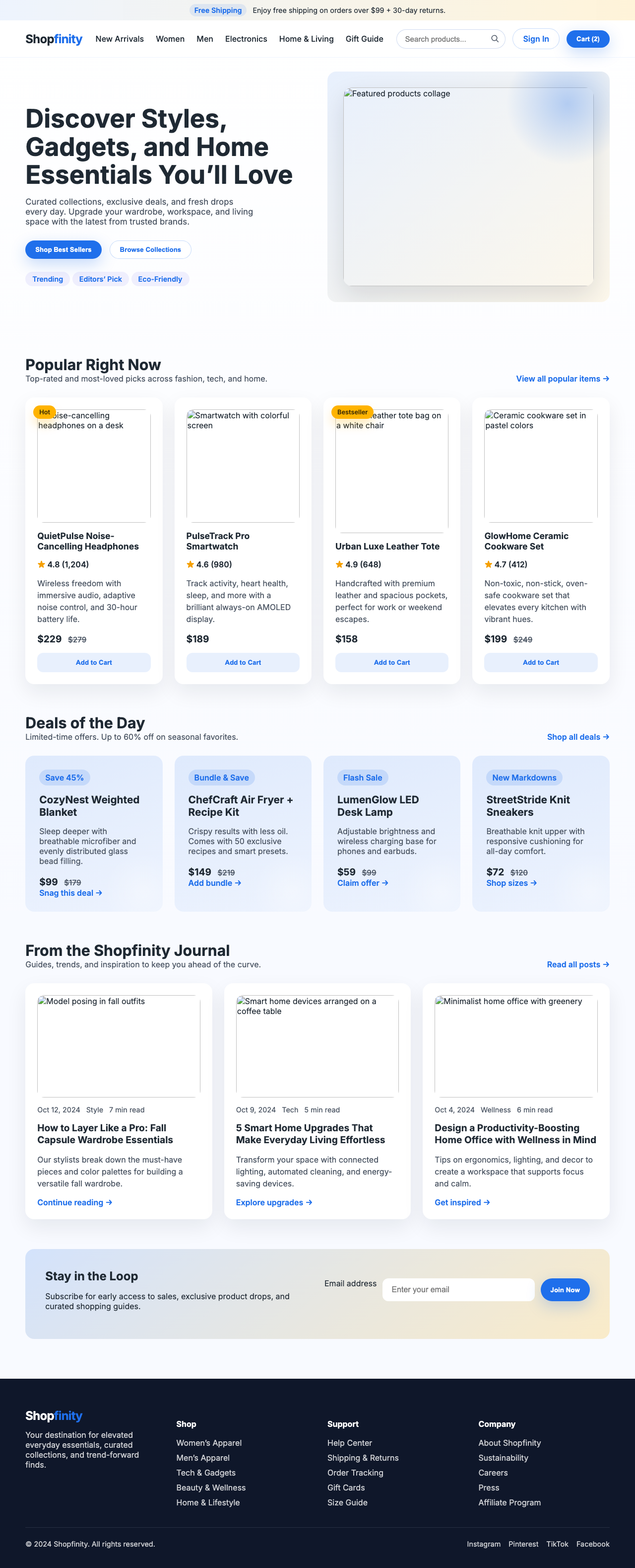 Screenshot sample 60 for shopping-home-page / GPT-5 Codex