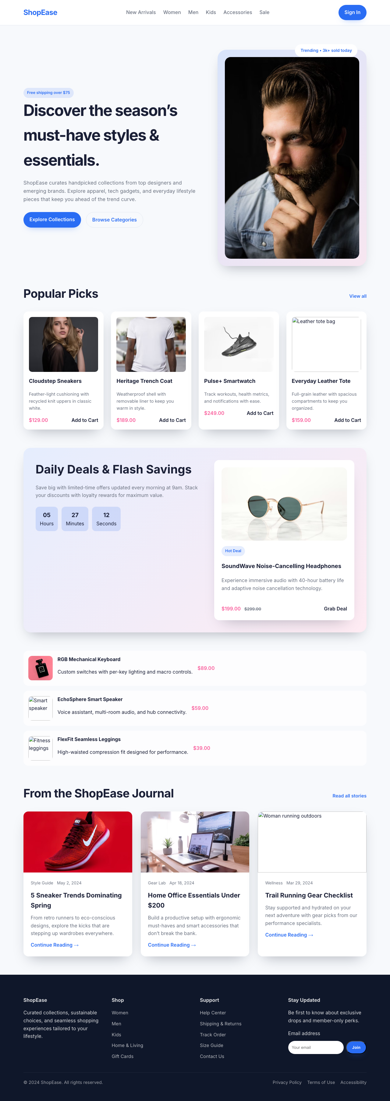 Screenshot sample 62 for shopping-home-page / GPT-5 Codex