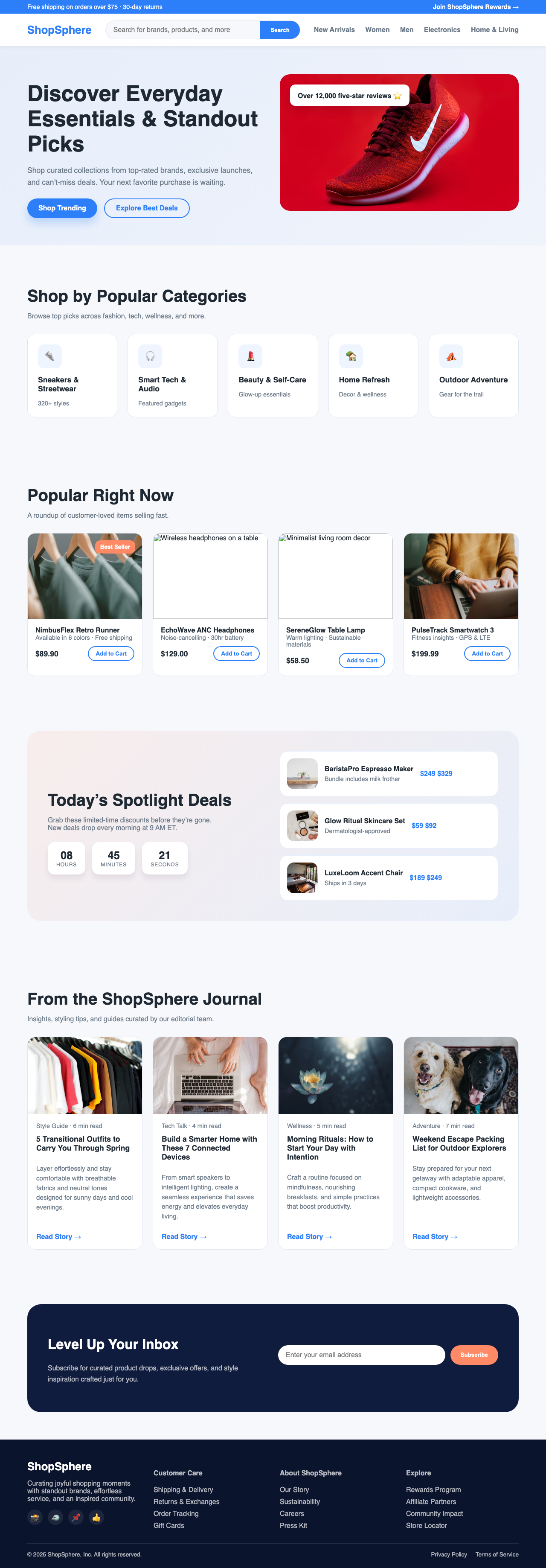 Screenshot sample 64 for shopping-home-page / GPT-5 Codex