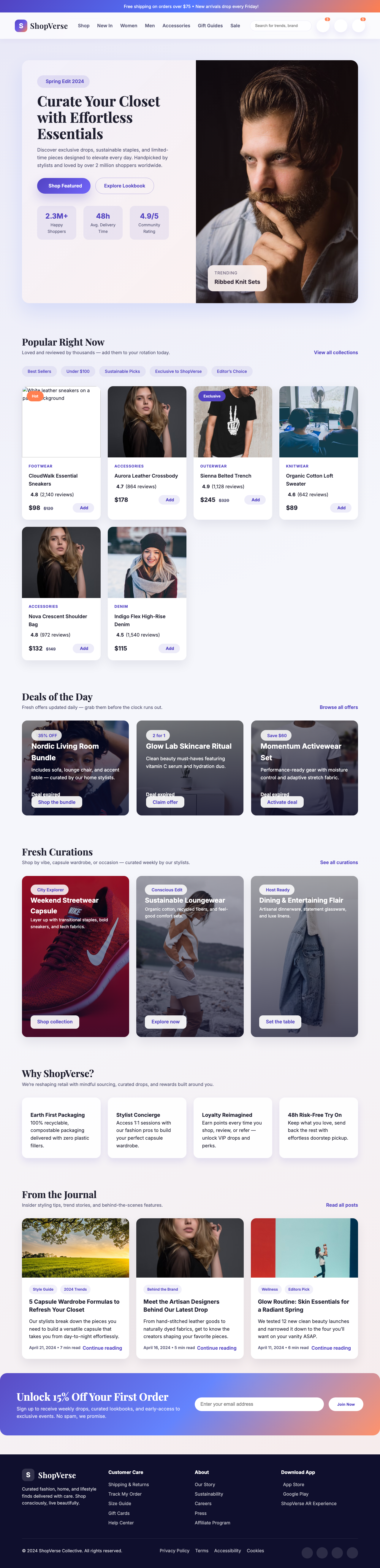 Screenshot sample 69 for shopping-home-page / GPT-5 Codex