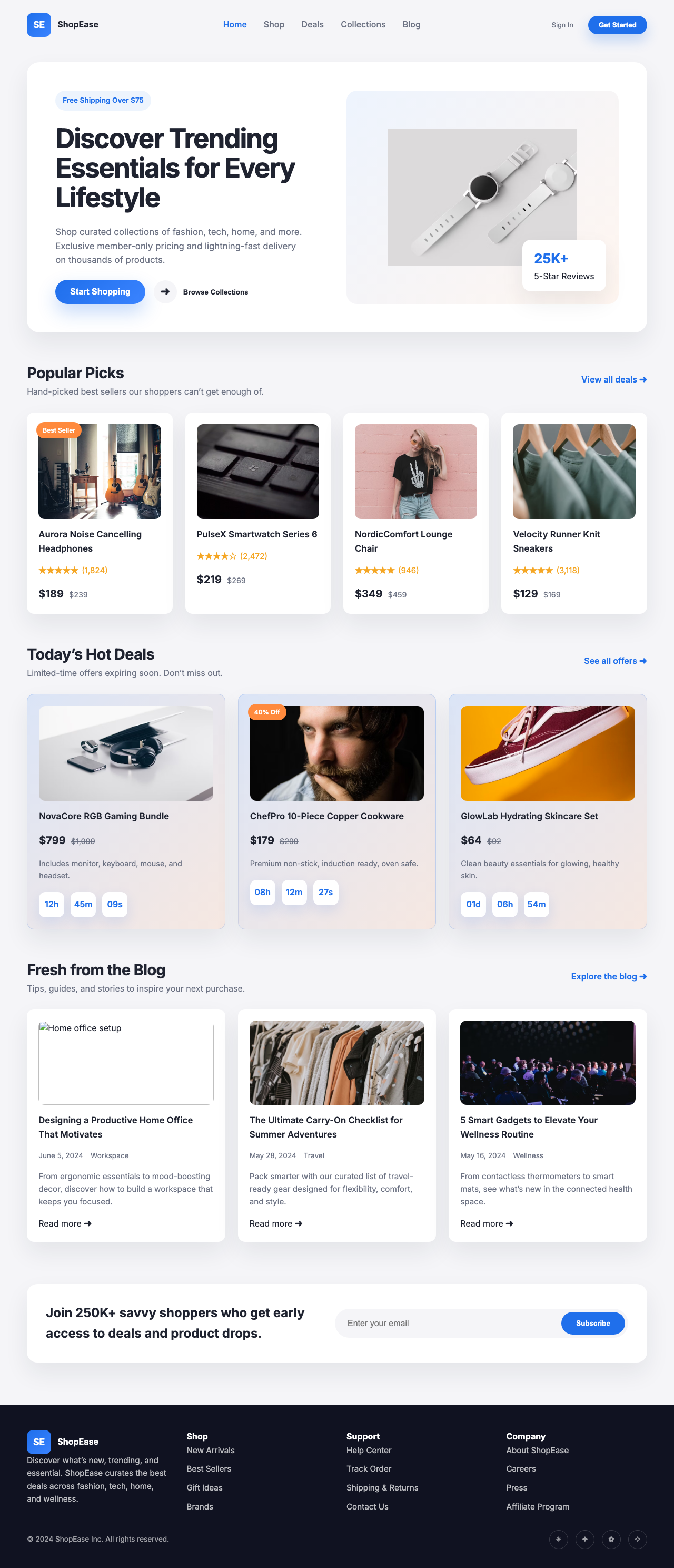 Screenshot sample 7 for shopping-home-page / GPT-5 Codex