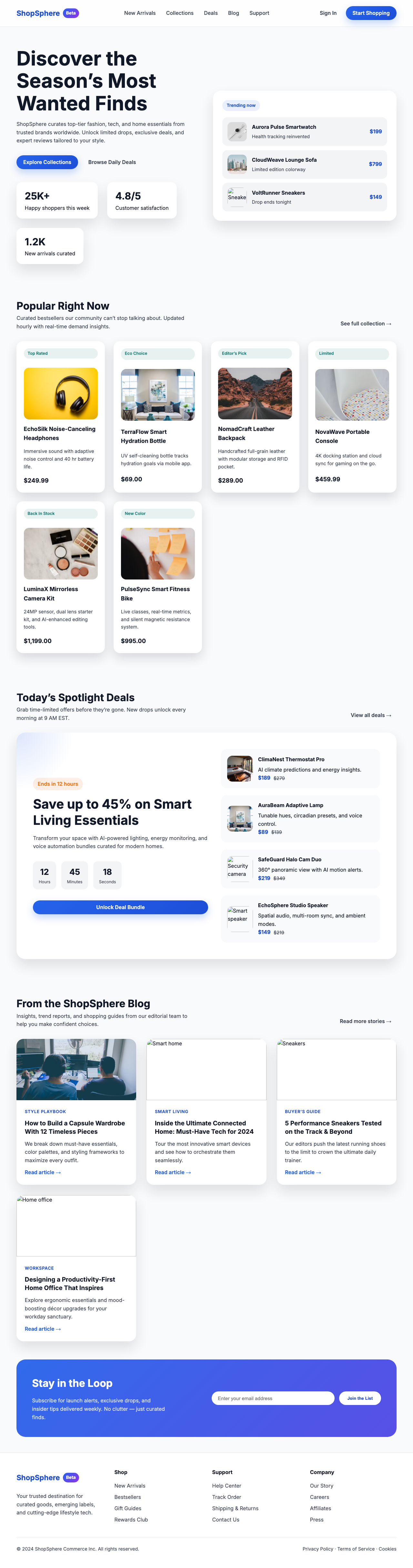 Screenshot sample 70 for shopping-home-page / GPT-5 Codex