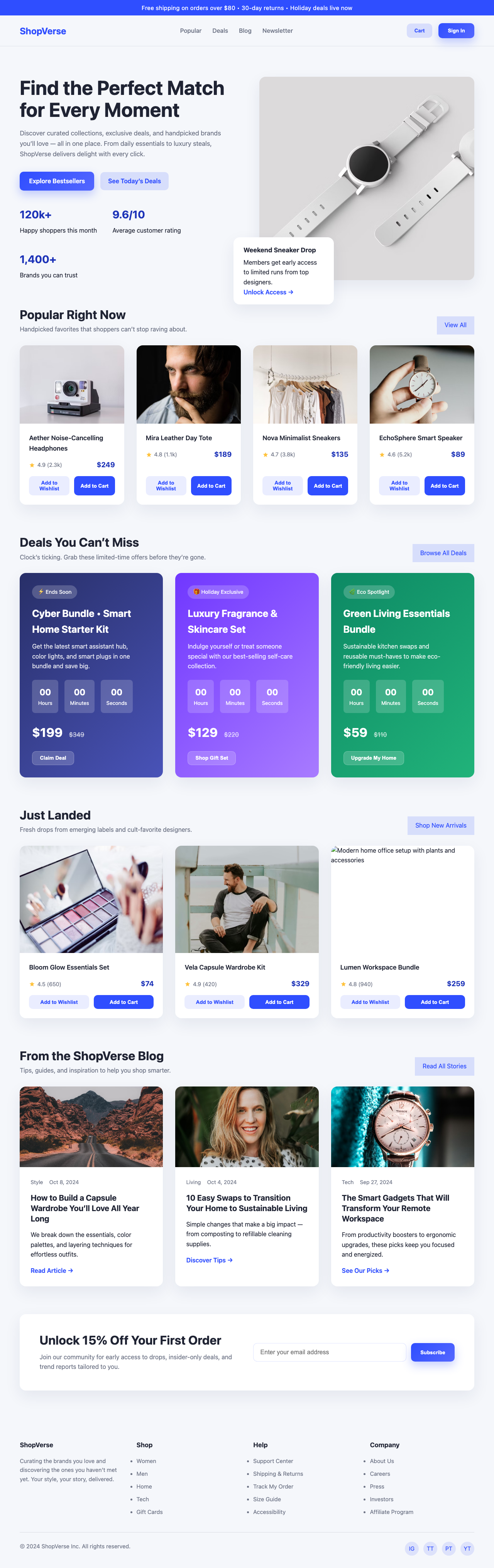 Screenshot sample 73 for shopping-home-page / GPT-5 Codex