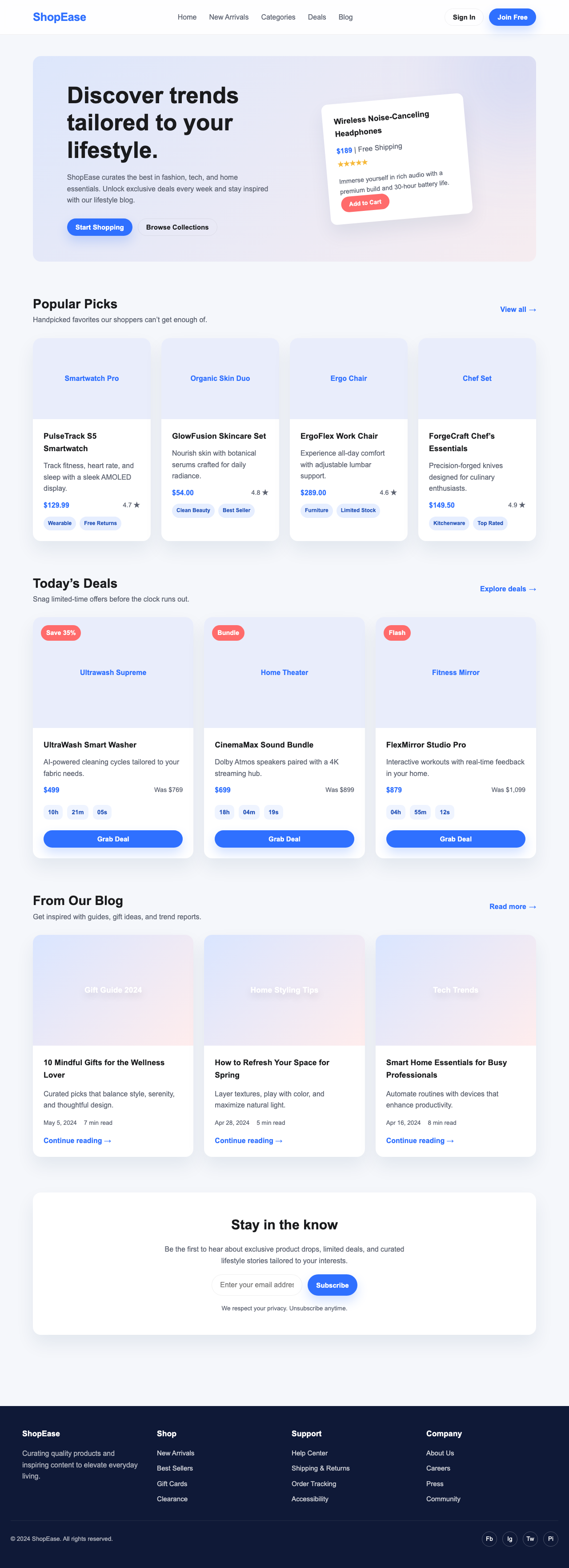 Screenshot sample 77 for shopping-home-page / GPT-5 Codex