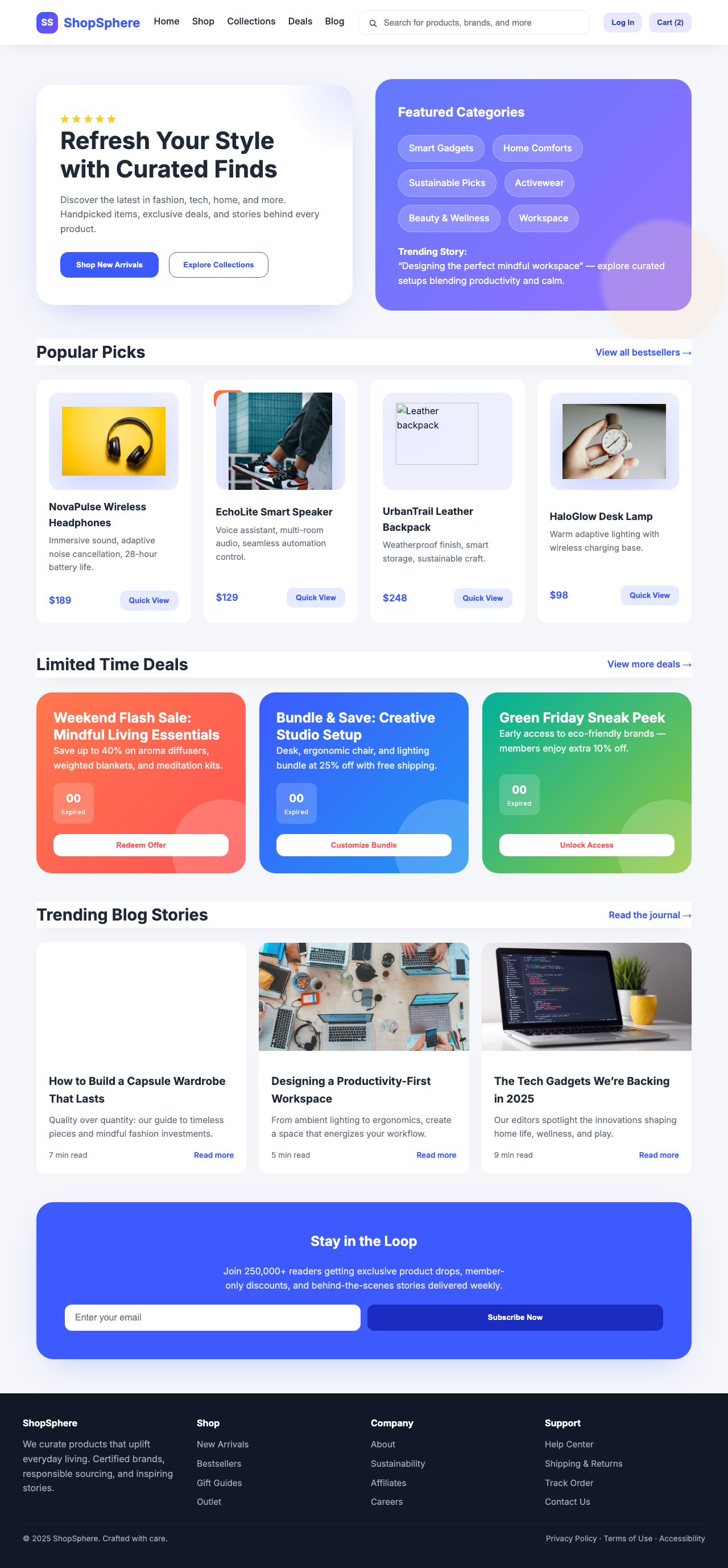 Screenshot sample 78 for shopping-home-page / GPT-5 Codex