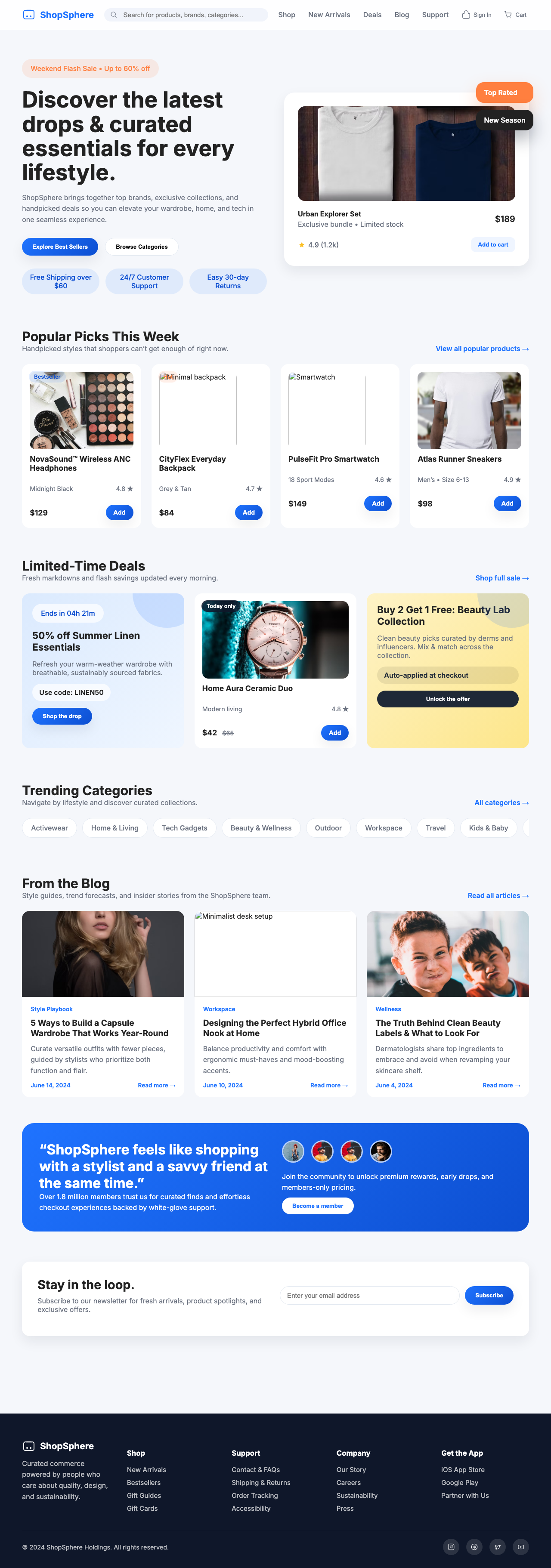 Screenshot sample 83 for shopping-home-page / GPT-5 Codex