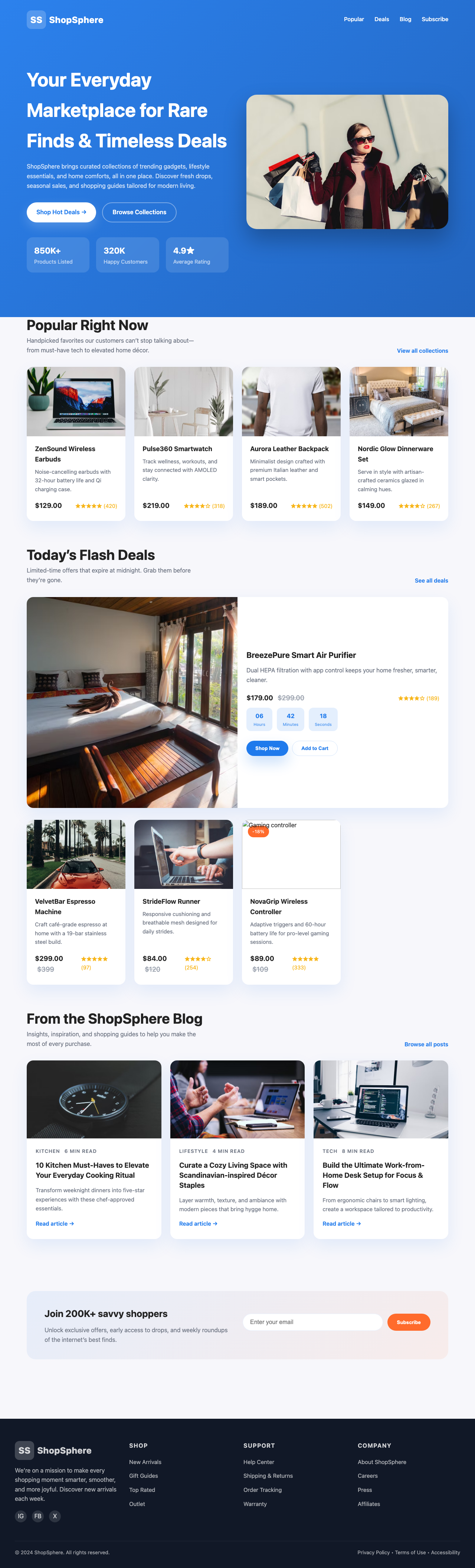 Screenshot sample 84 for shopping-home-page / GPT-5 Codex