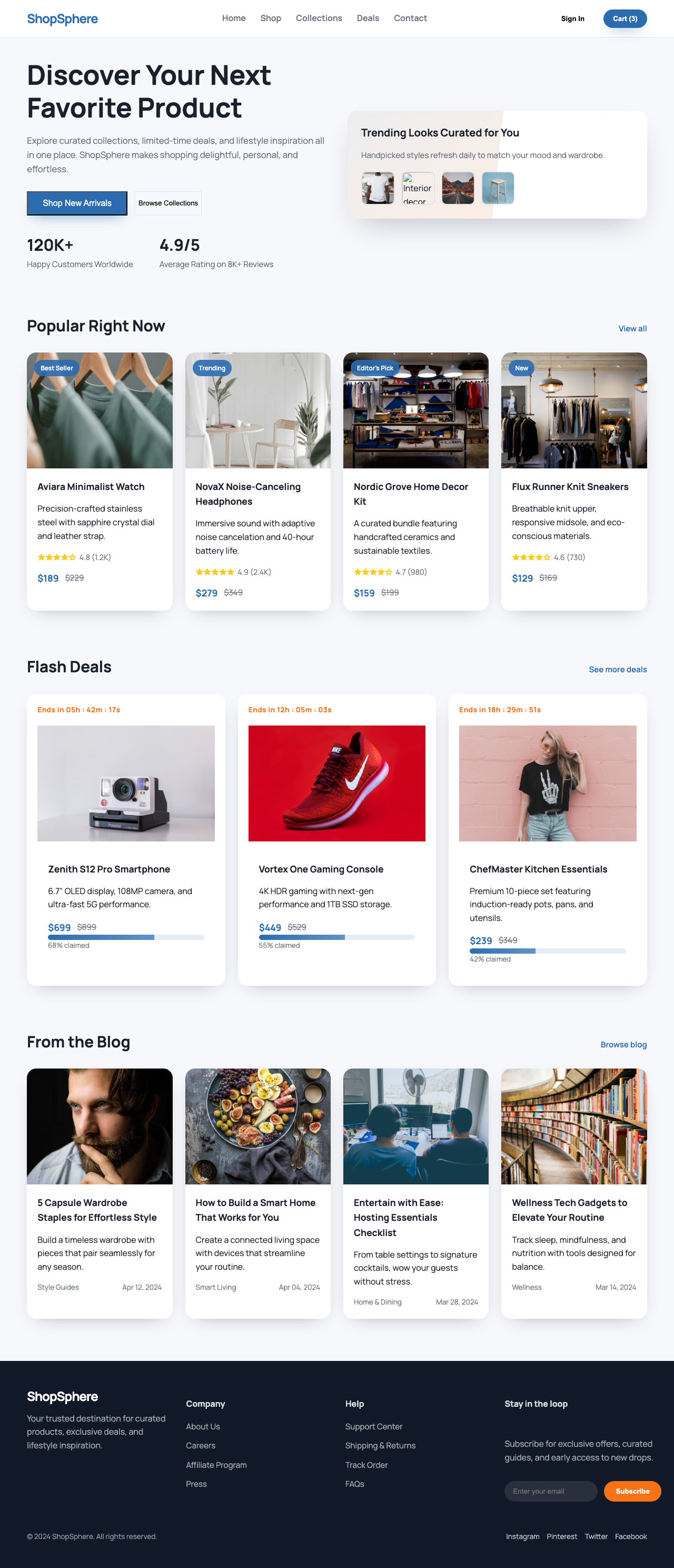 Screenshot sample 87 for shopping-home-page / GPT-5 Codex