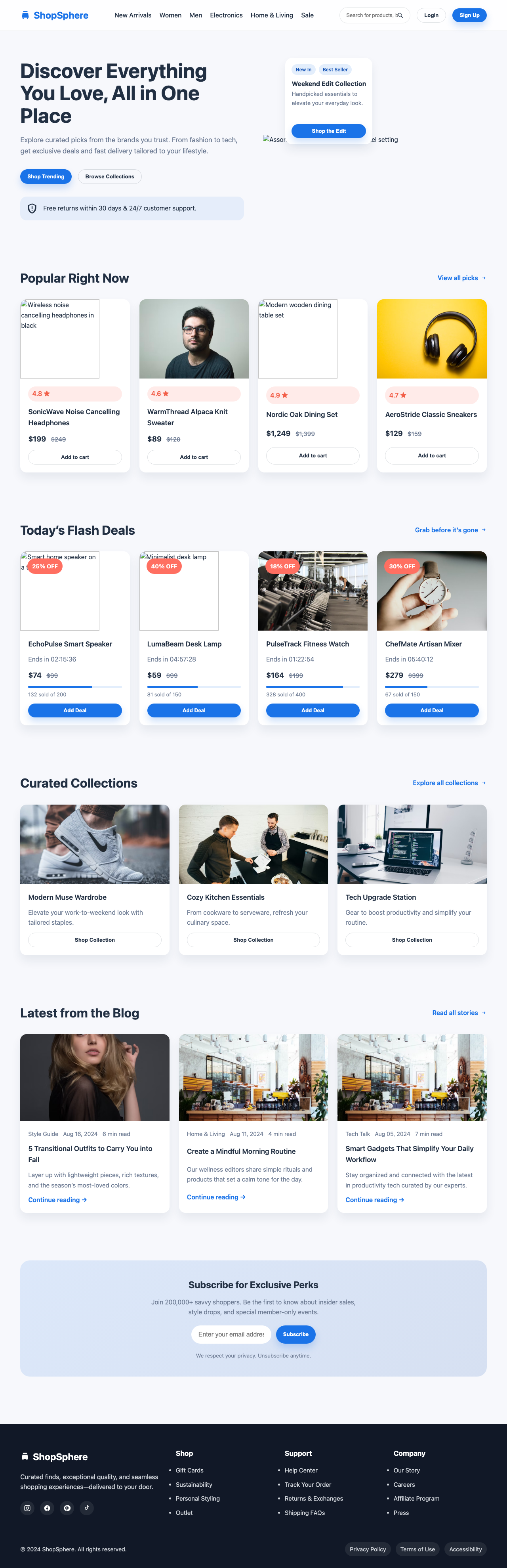 Screenshot sample 90 for shopping-home-page / GPT-5 Codex