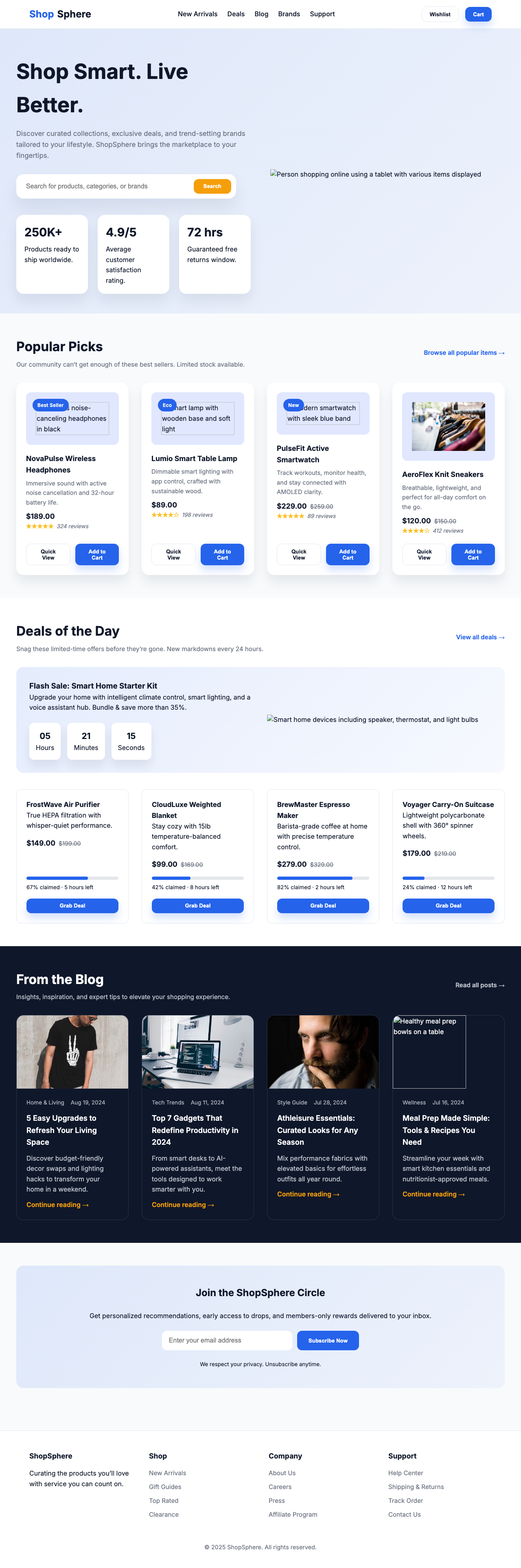 Screenshot sample 91 for shopping-home-page / GPT-5 Codex