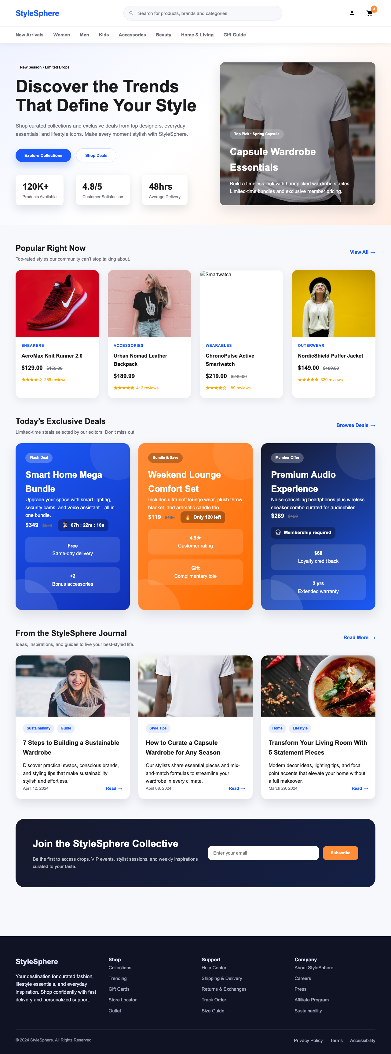 Screenshot sample 92 for shopping-home-page / GPT-5 Codex