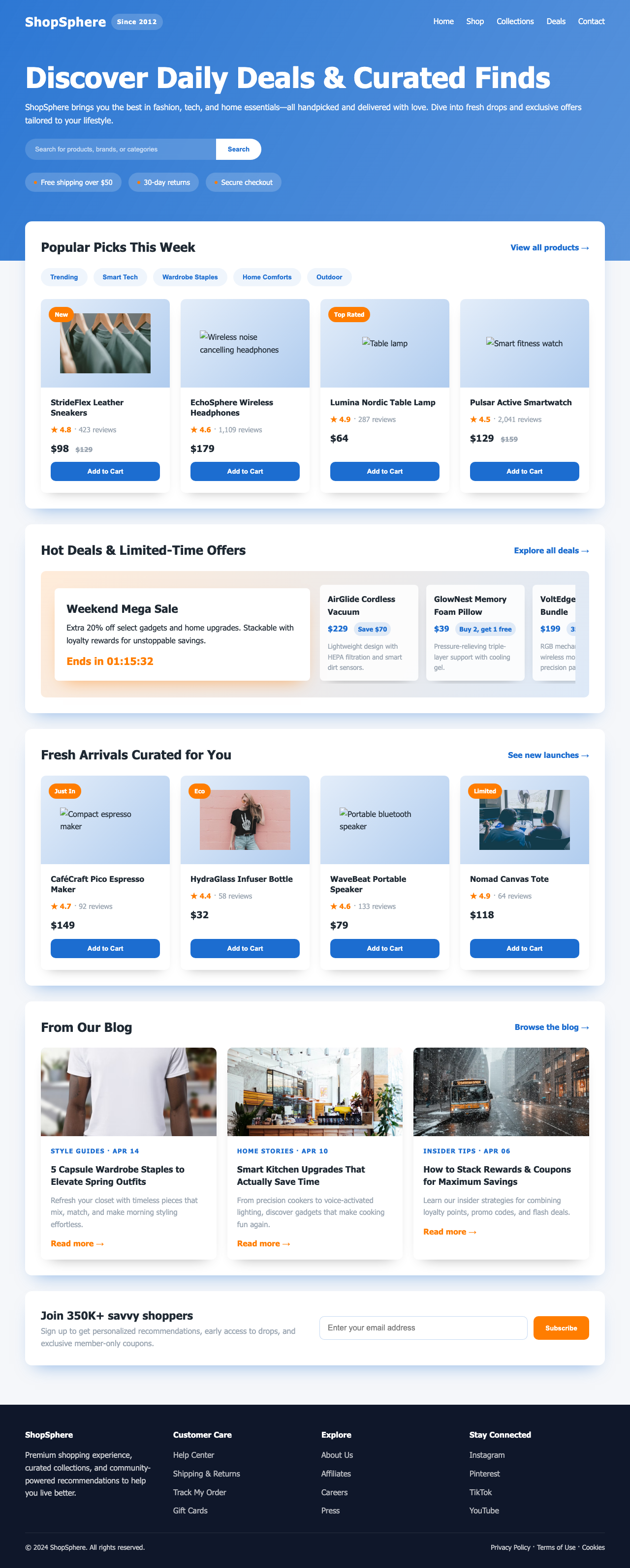 Screenshot sample 95 for shopping-home-page / GPT-5 Codex