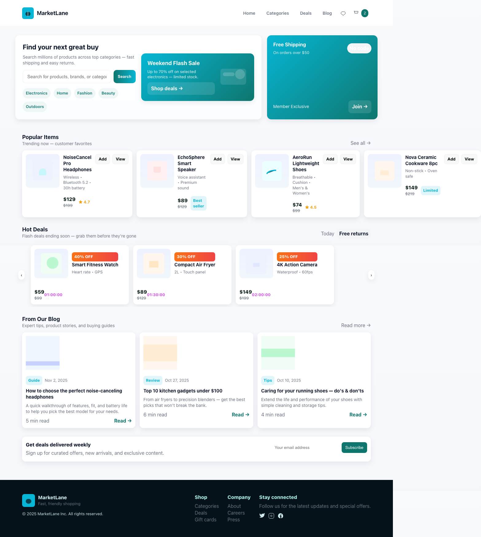 Screenshot sample 12 for shopping-home-page / GPT-5 Mini