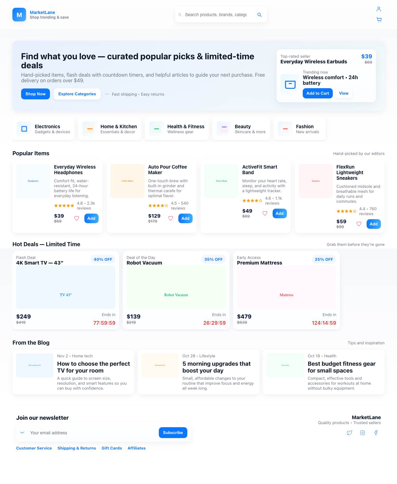 Screenshot sample 15 for shopping-home-page / GPT-5 Mini