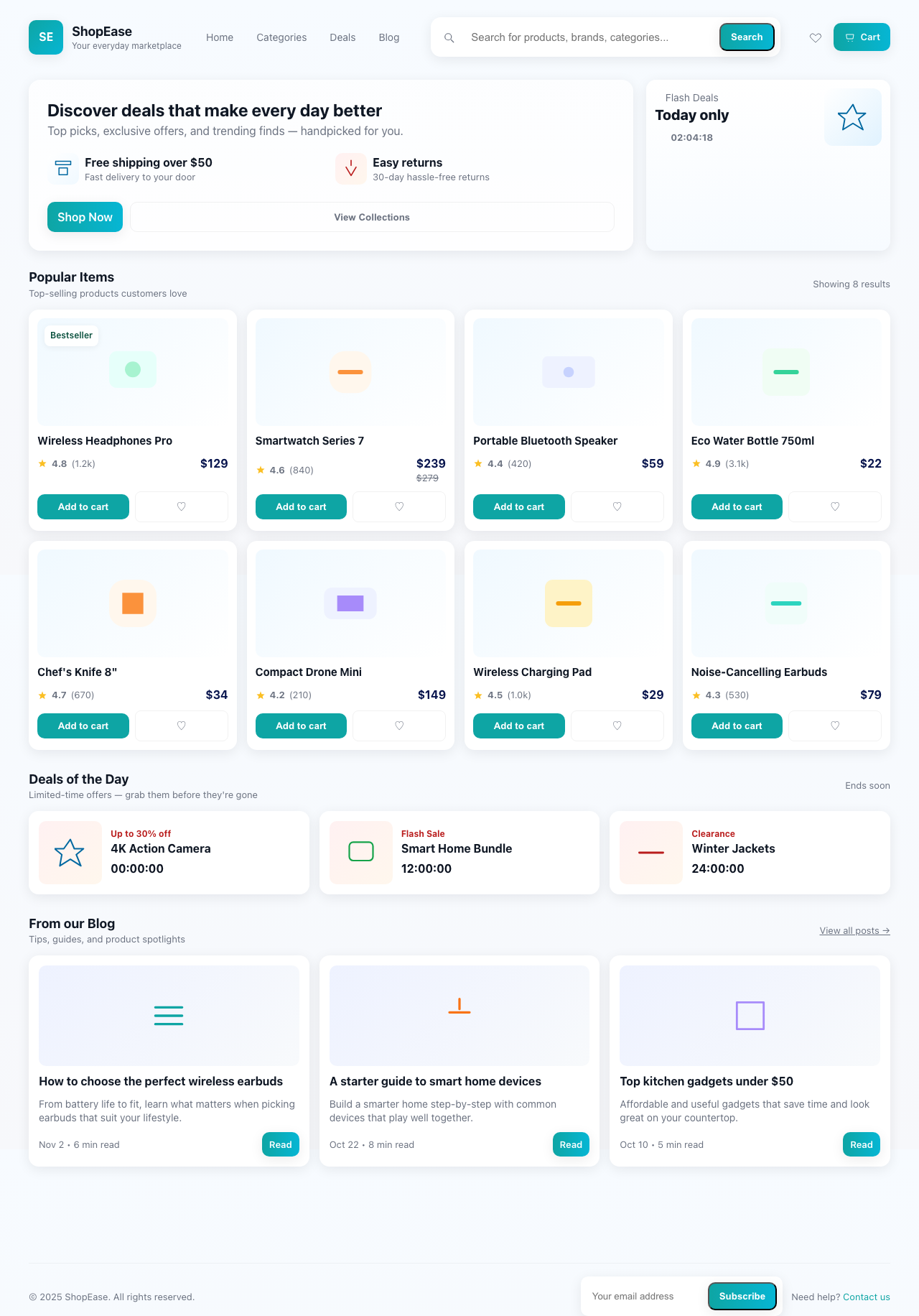 Screenshot sample 17 for shopping-home-page / GPT-5 Mini