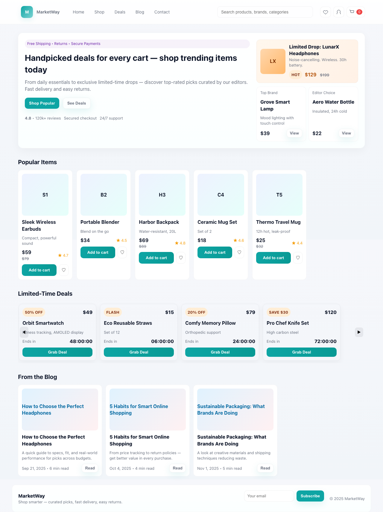 Screenshot sample 18 for shopping-home-page / GPT-5 Mini