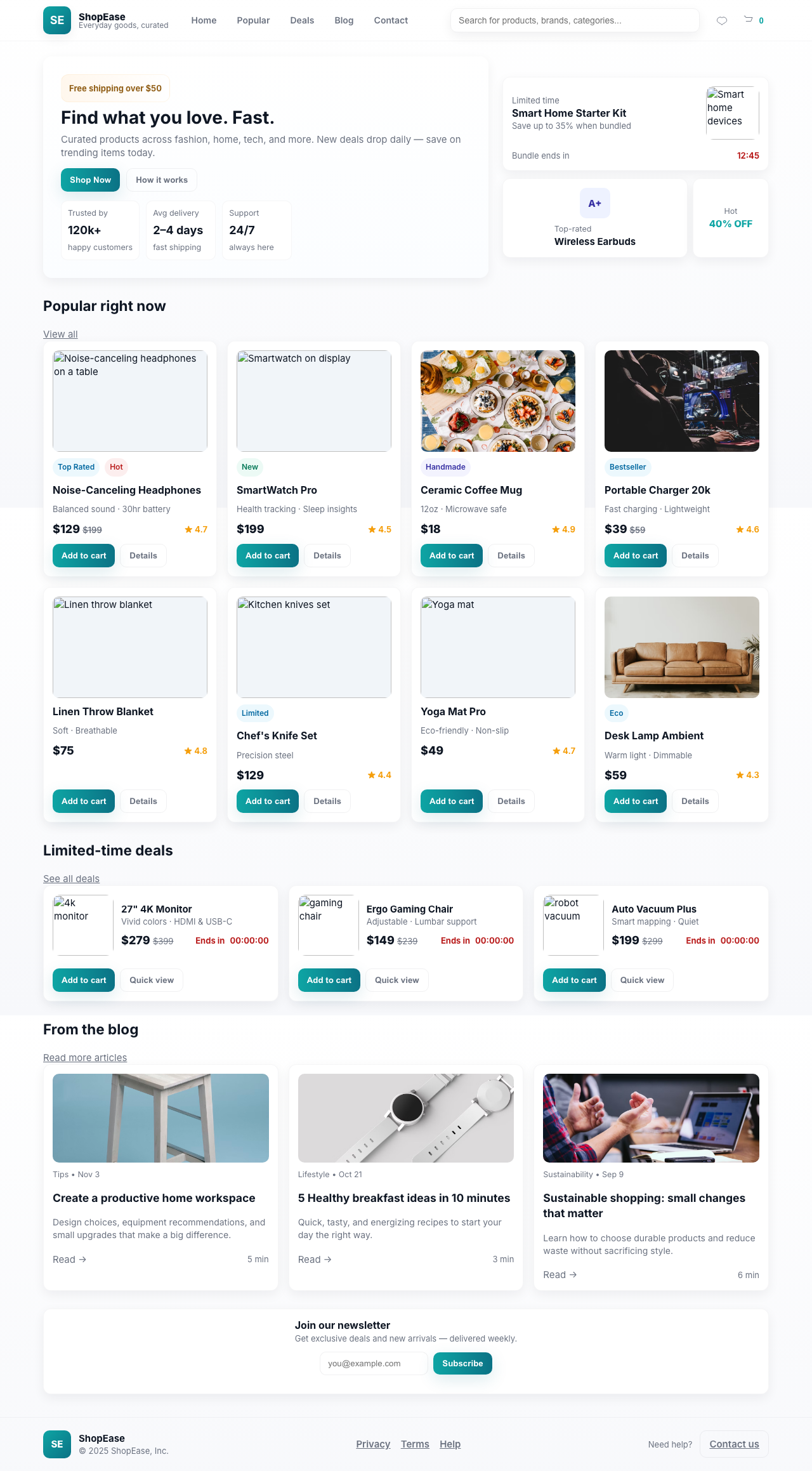 Screenshot sample 19 for shopping-home-page / GPT-5 Mini