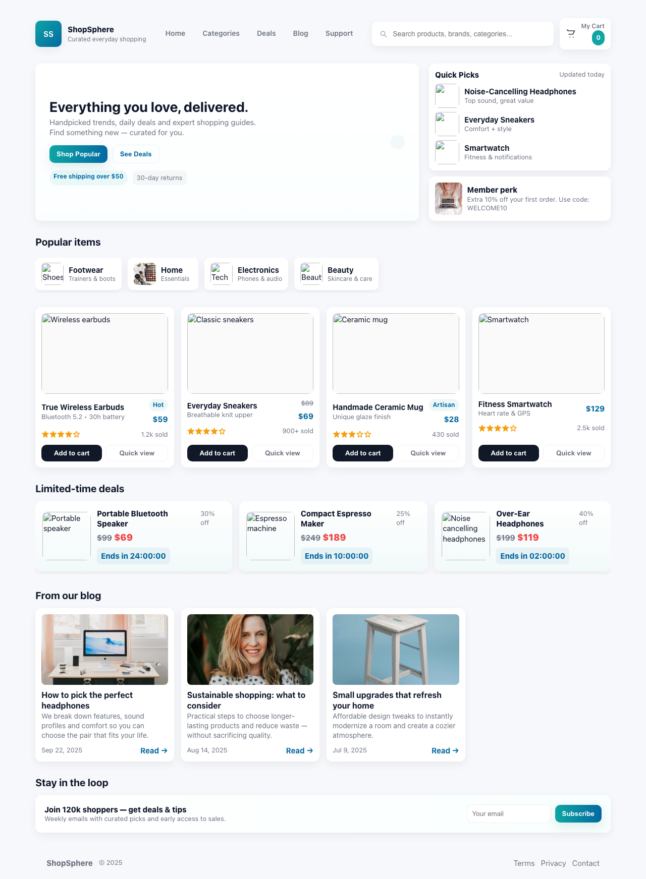 Screenshot sample 22 for shopping-home-page / GPT-5 Mini