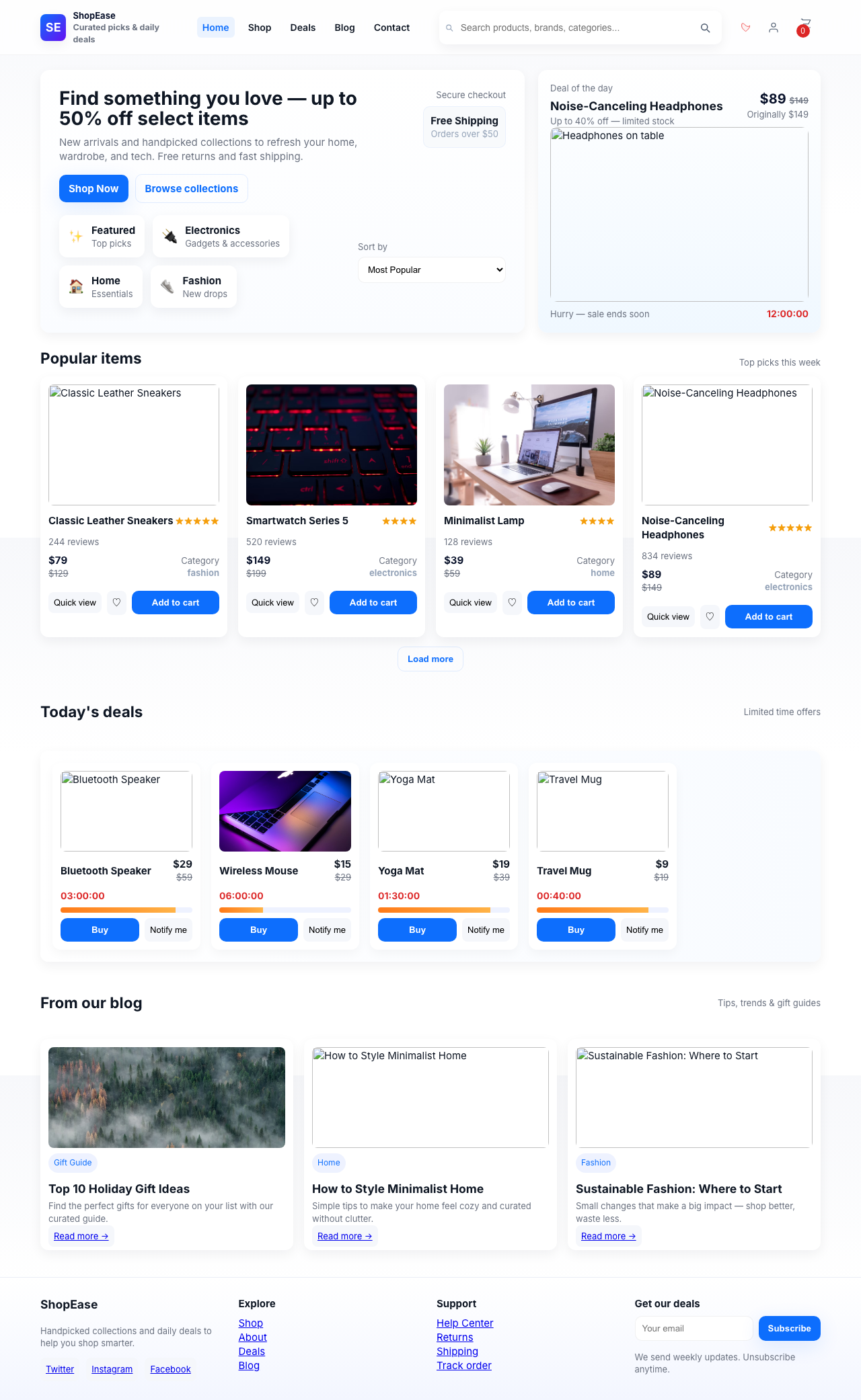 Screenshot sample 24 for shopping-home-page / GPT-5 Mini