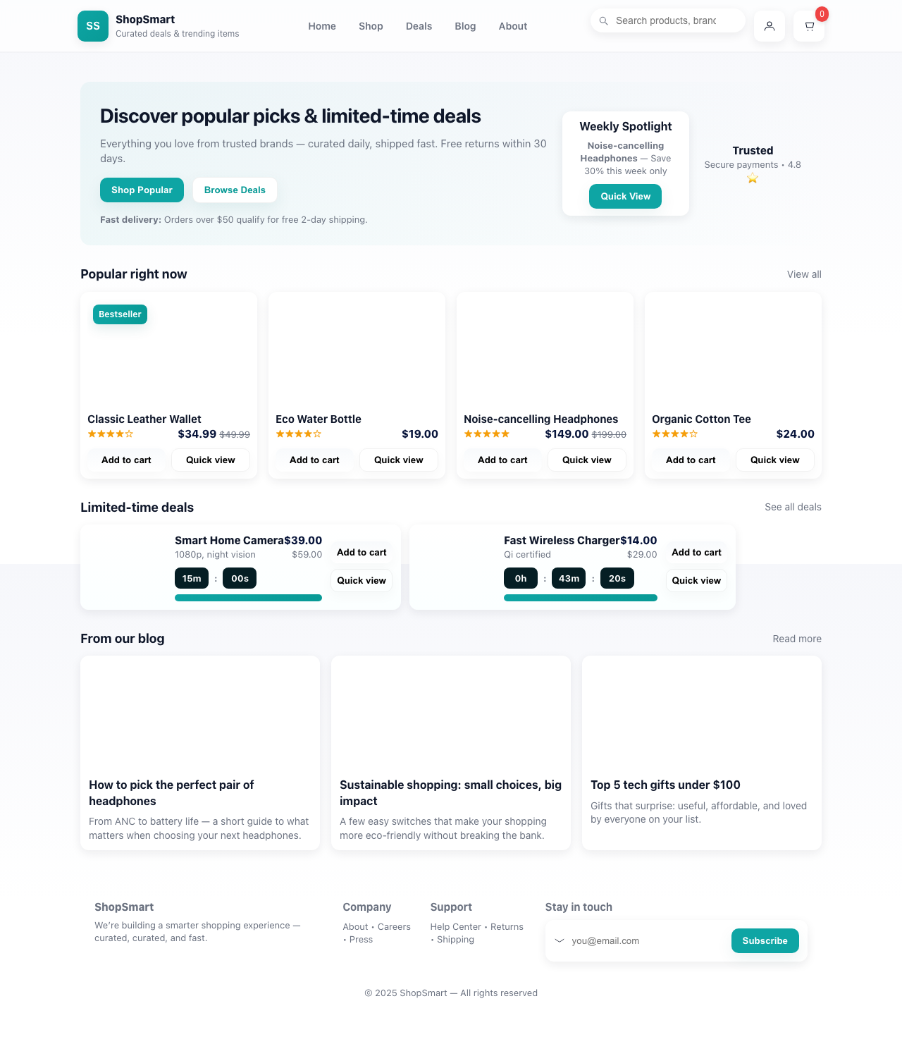 Screenshot sample 26 for shopping-home-page / GPT-5 Mini