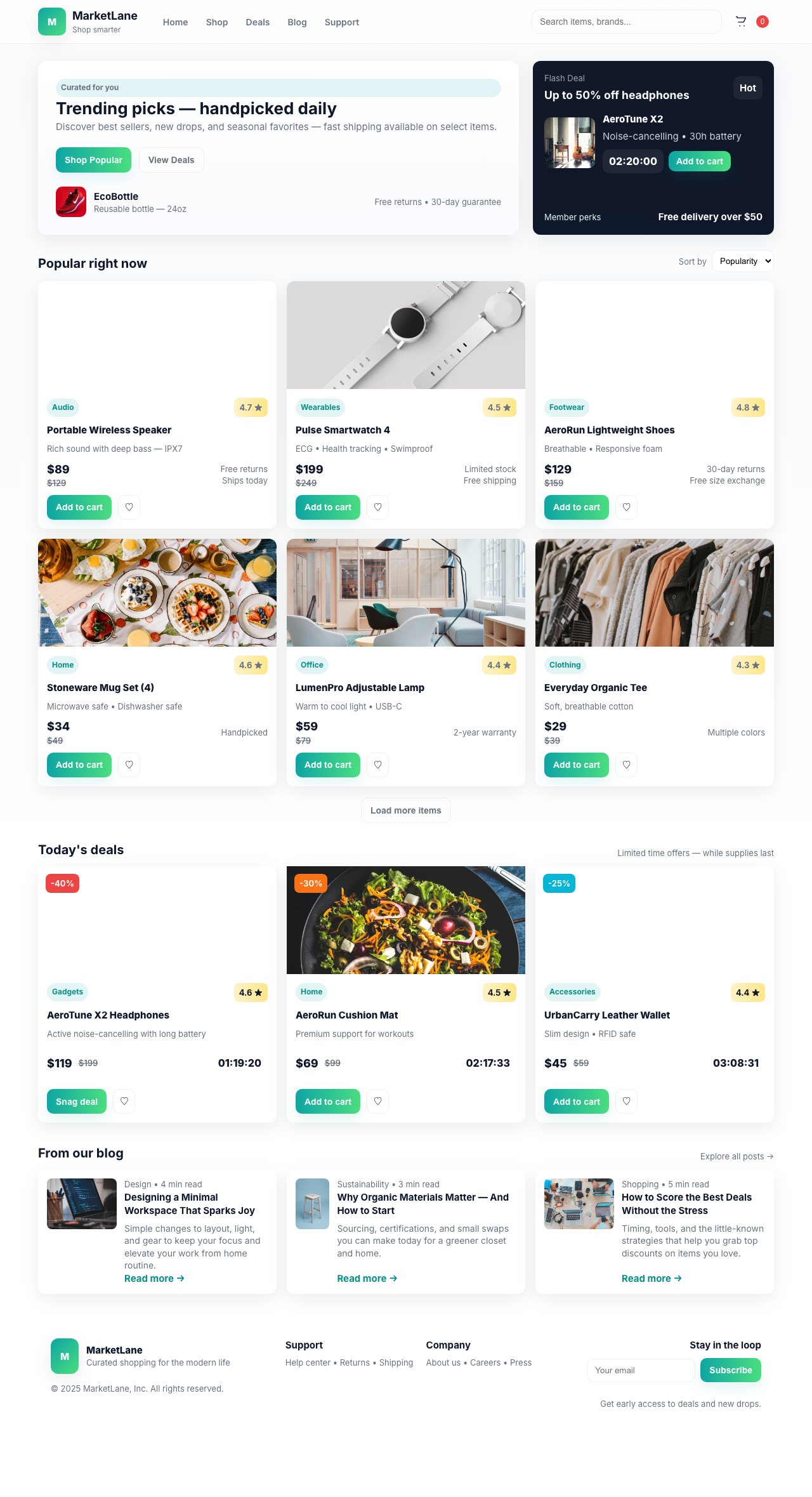 Screenshot sample 28 for shopping-home-page / GPT-5 Mini