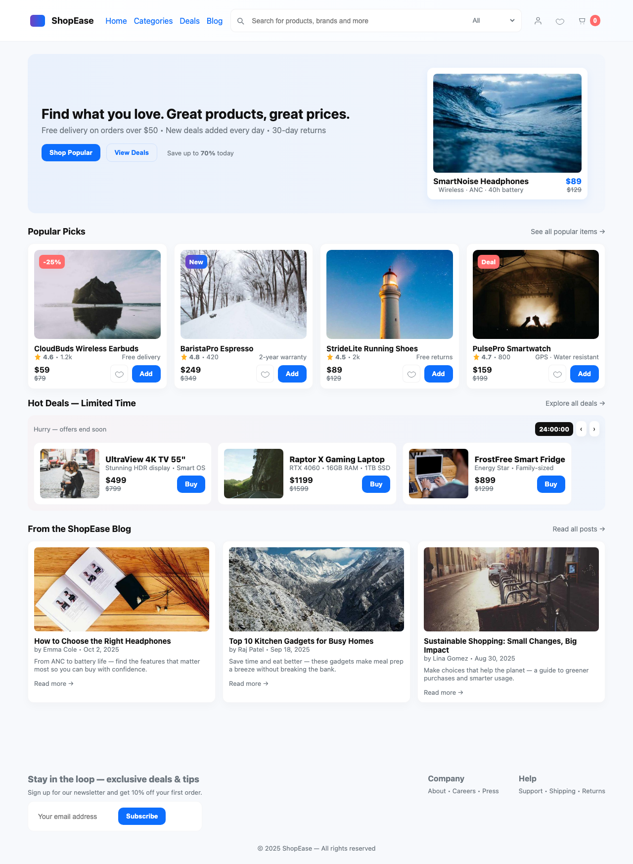 Screenshot sample 29 for shopping-home-page / GPT-5 Mini