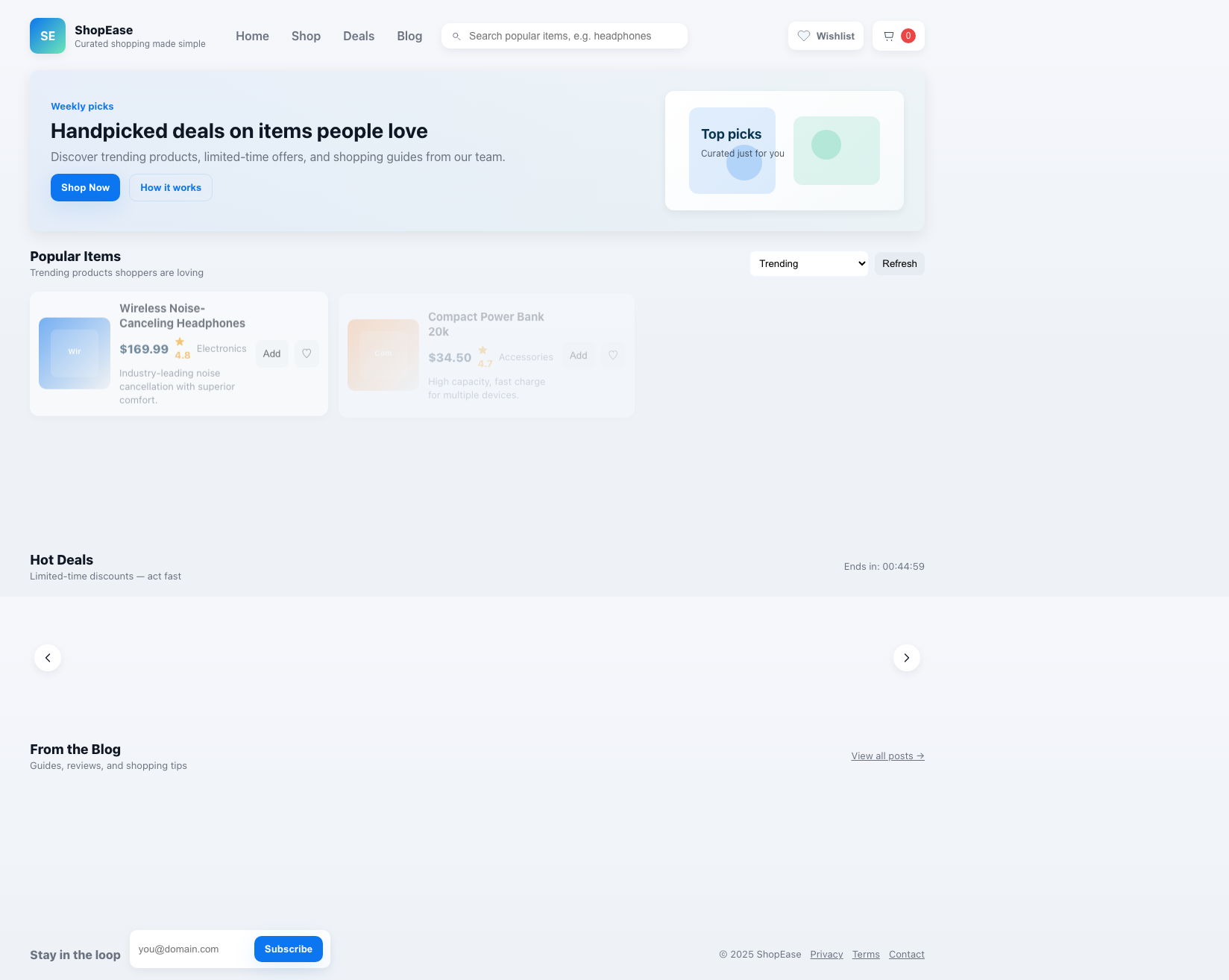 Screenshot sample 32 for shopping-home-page / GPT-5 Mini