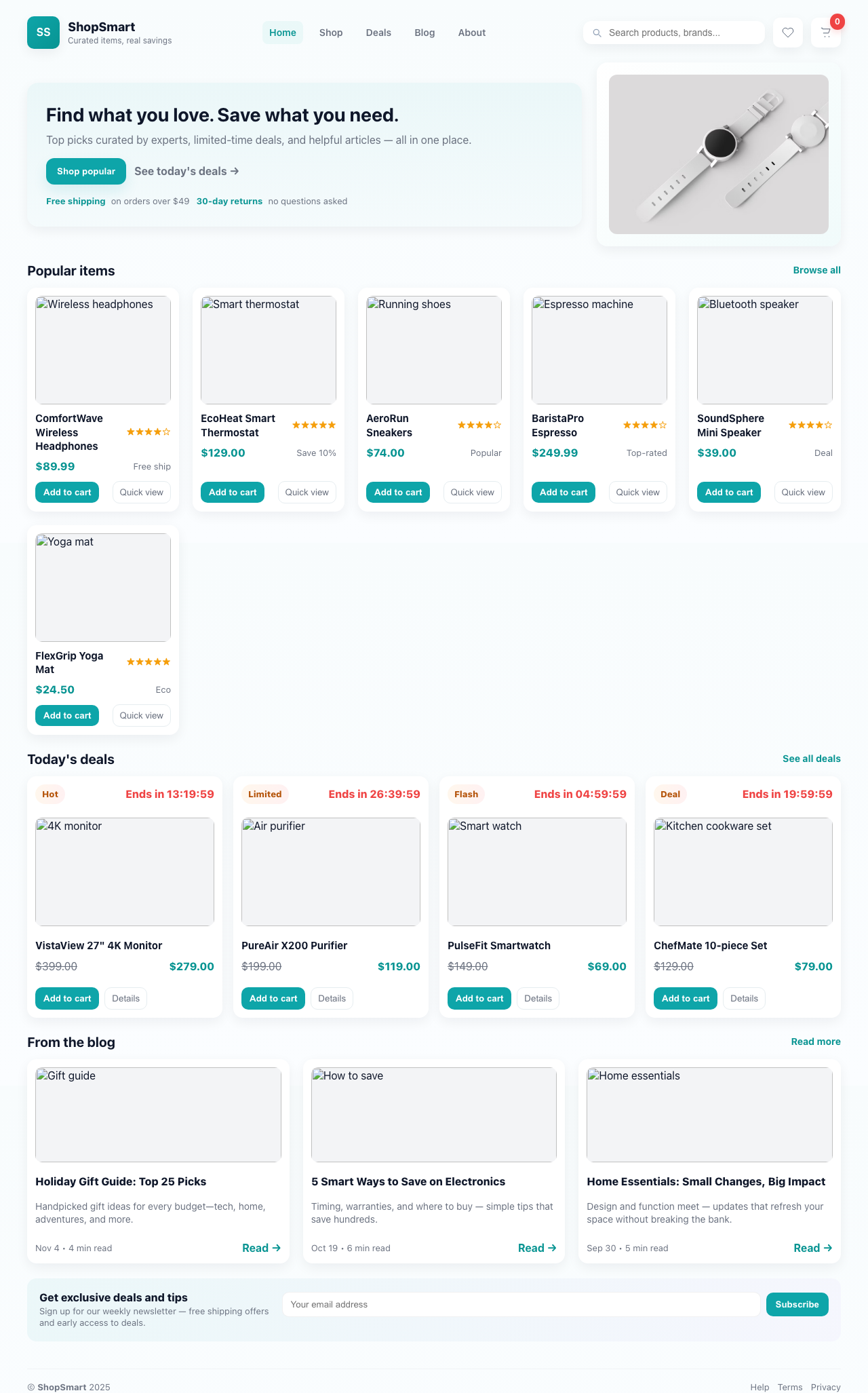 Screenshot sample 34 for shopping-home-page / GPT-5 Mini